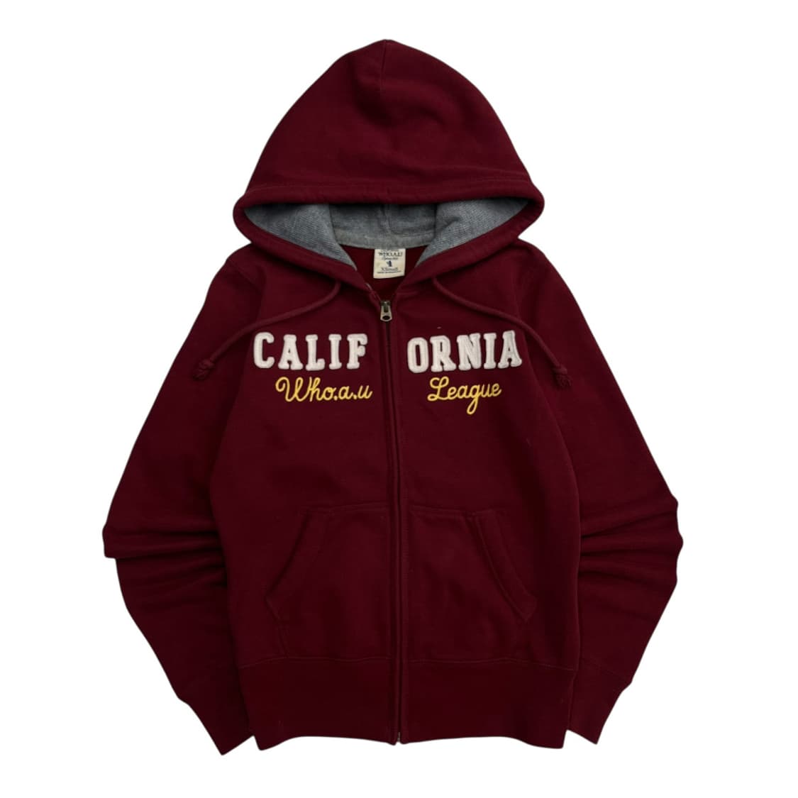 후아유 센터로고 딥버건디 후드집업 XS 상품이미지2