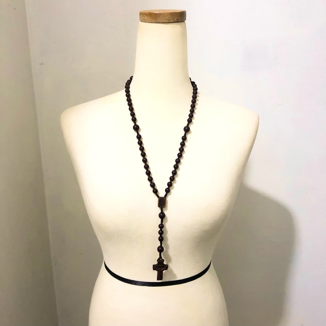 빈티지 우드 로자리오 묵주 목걸이 갸루 펑크 오리엔탈 긱시크  상품이미지2
