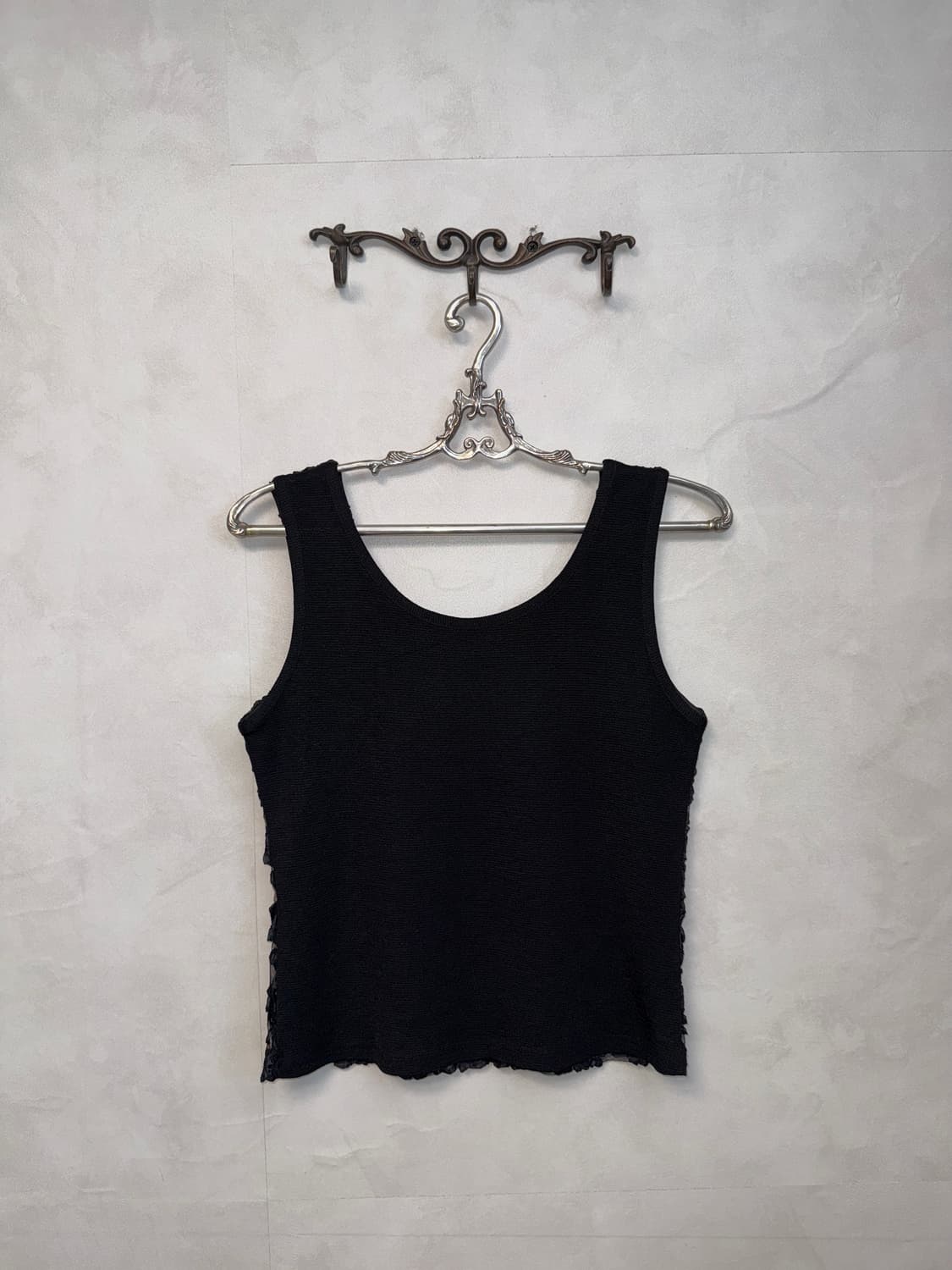 Black bohemian floral lace sleeveless 상품이미지3