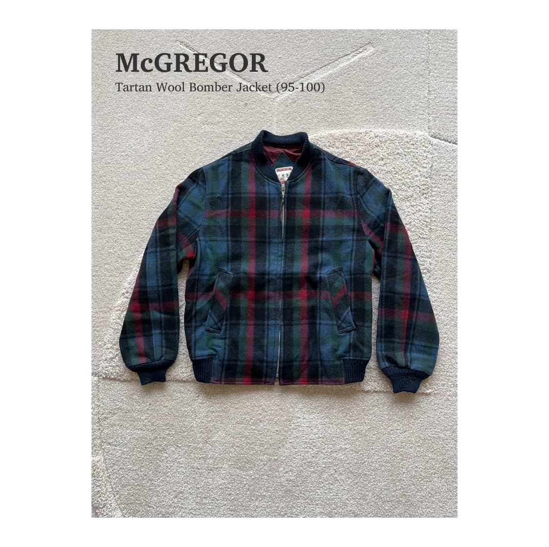 90s 맥그리거 타탄 체크 울 봄버 자켓 (95-100) 상품이미지1