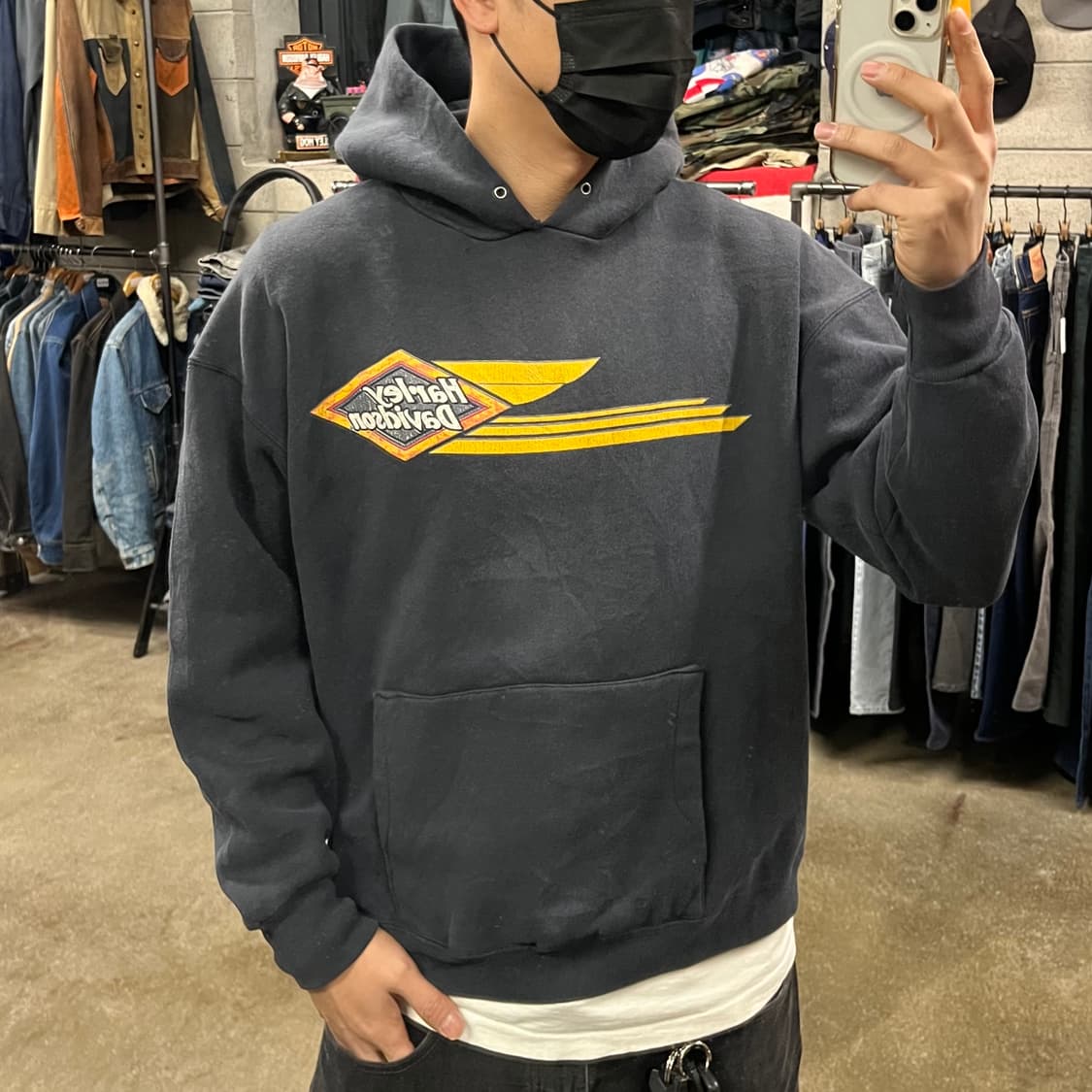 90s 할리데이비슨 프린팅 후드티 (105) 상품이미지2