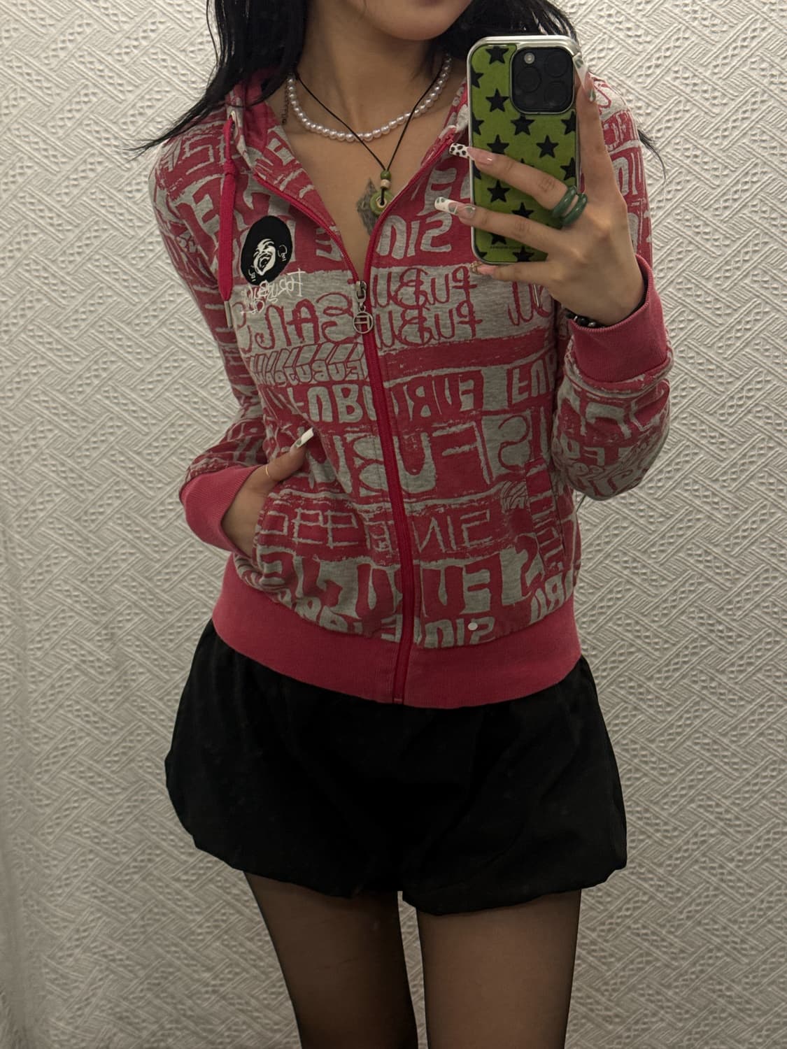 푸부 올드스쿨 레트로 Y2K 스트릿 펑크 후드집업 K0170 상품이미지2