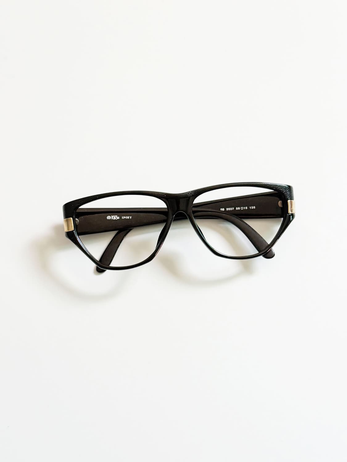 90s KASU 블랙 볼드 스퀘어 뿔테 빈티지 안경 상품이미지1