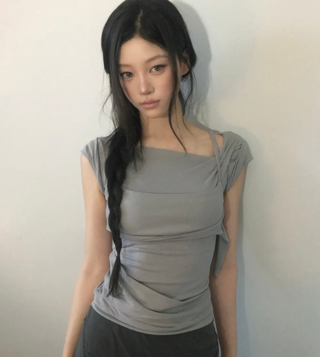 Layered Bustier T-Shirt (FL-108_Gray) 상품이미지1
