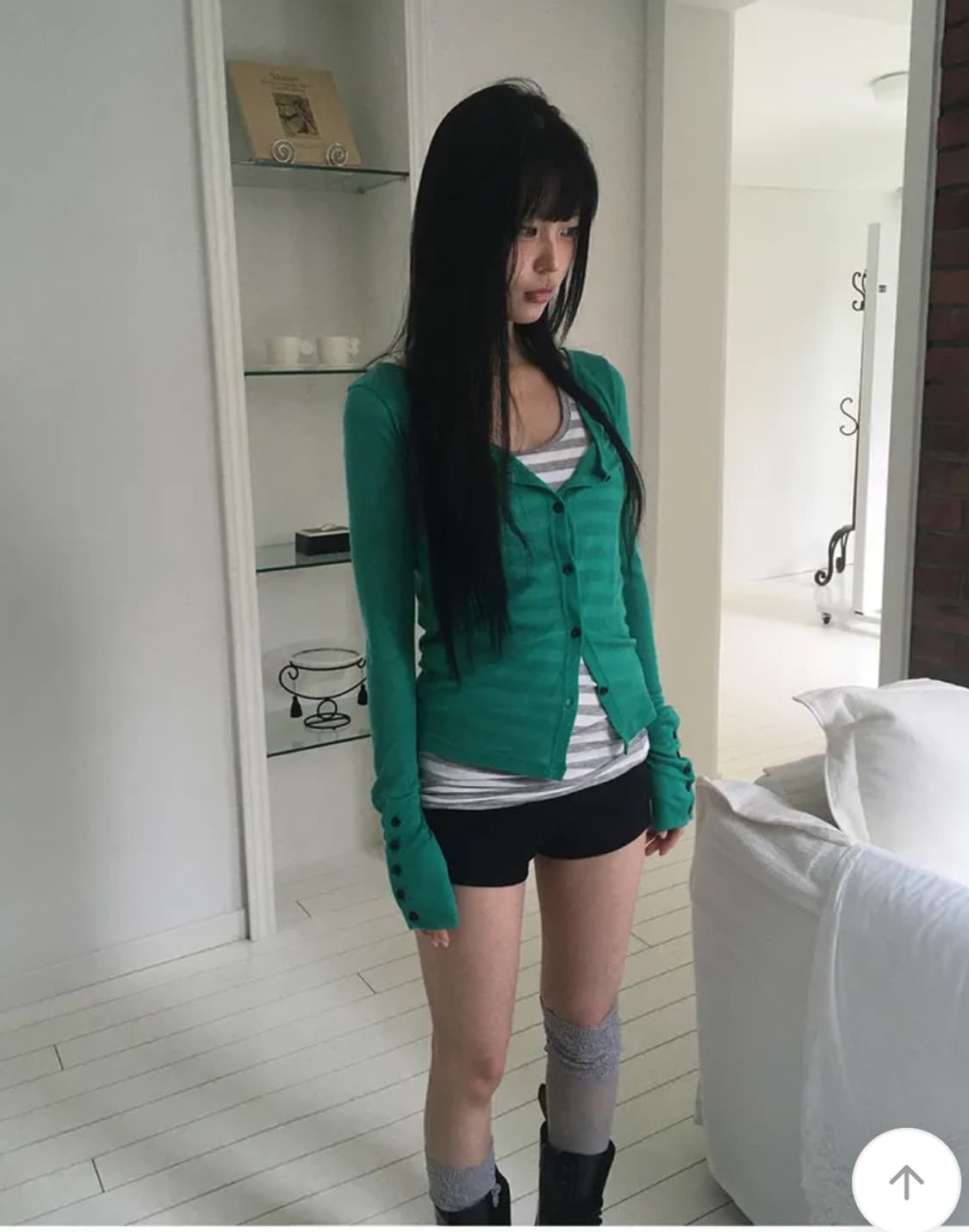 당일배송) 원더원더 시에론 텐셀 버튼 가디건 틸그린 상품이미지2