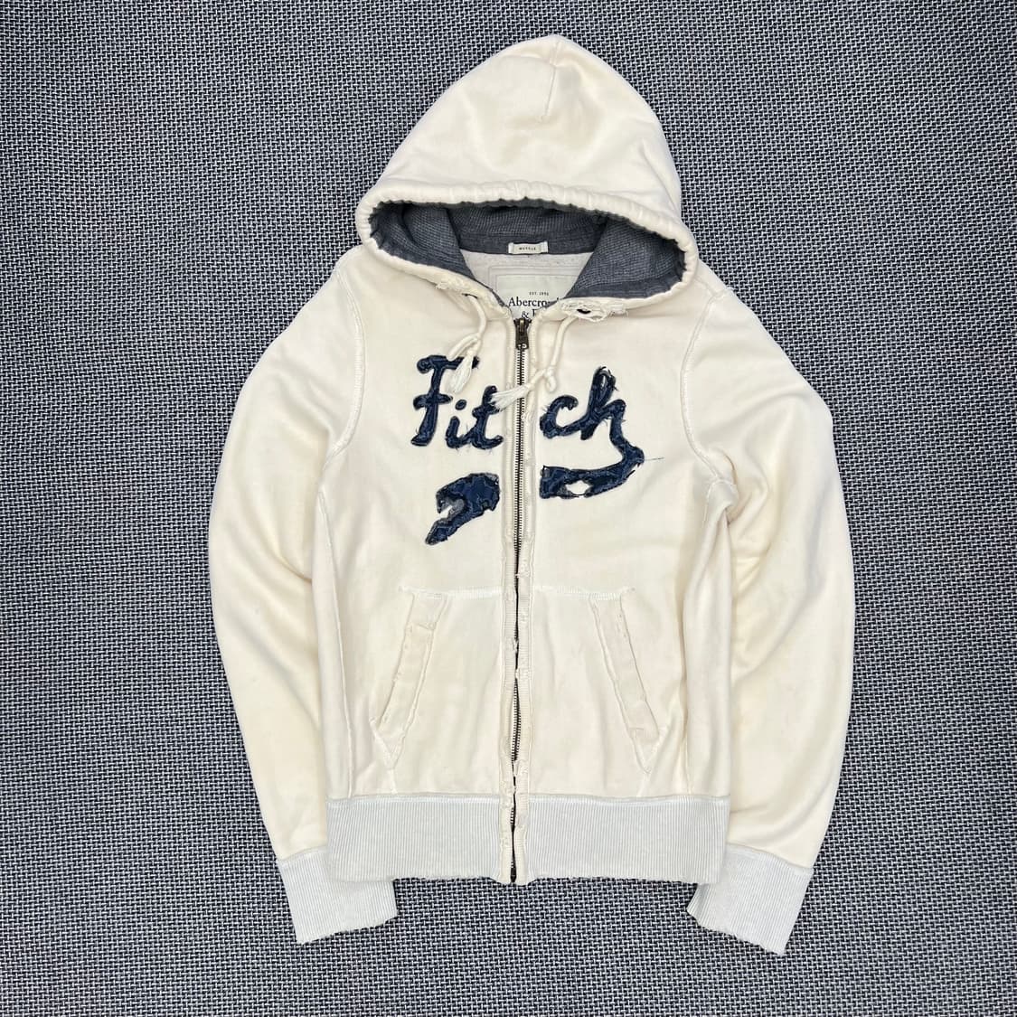 아베크롬비 머슬핏 아이보리 후드 집업 상품이미지1