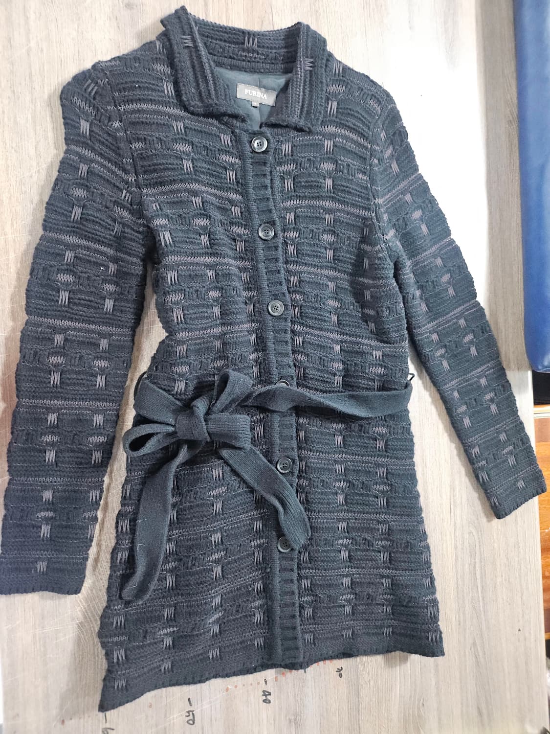 FURINA 미디  니트 가디건 블랙  S 상품이미지1