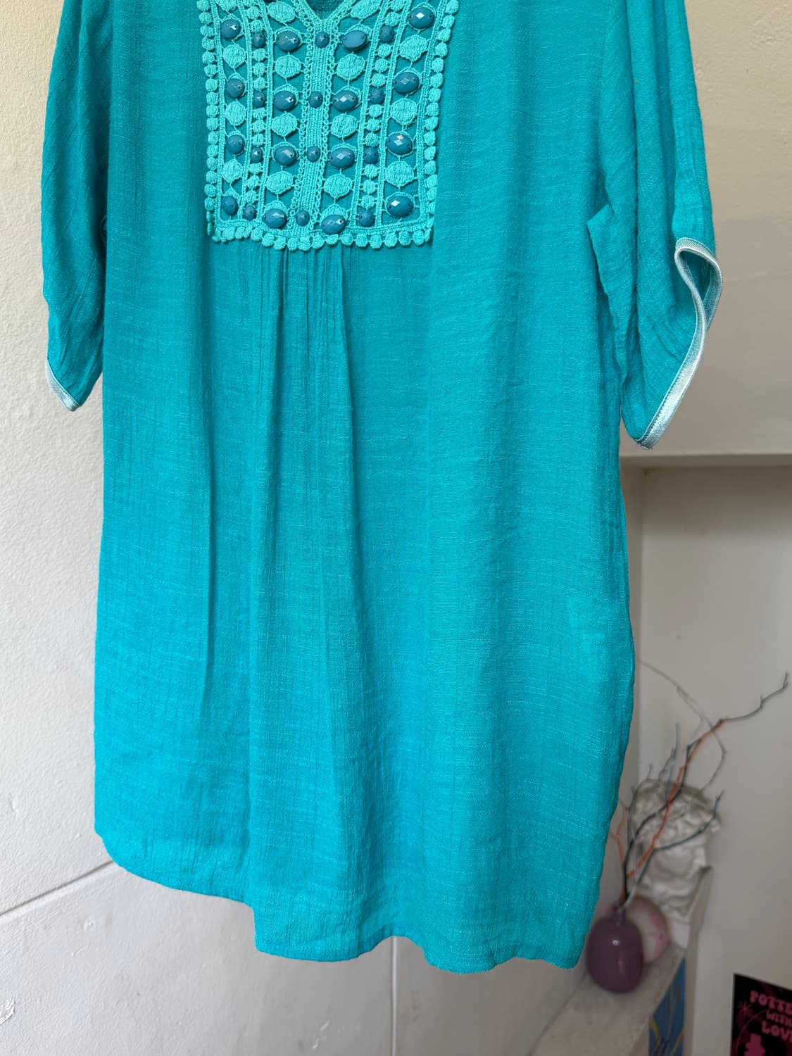 민트 에스닉 롱 거즈 슬리브 상품이미지3