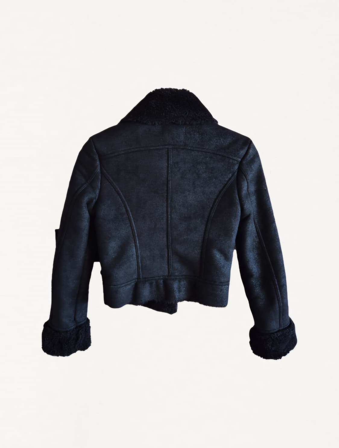 블랙 크롭 무스탕 상품이미지2