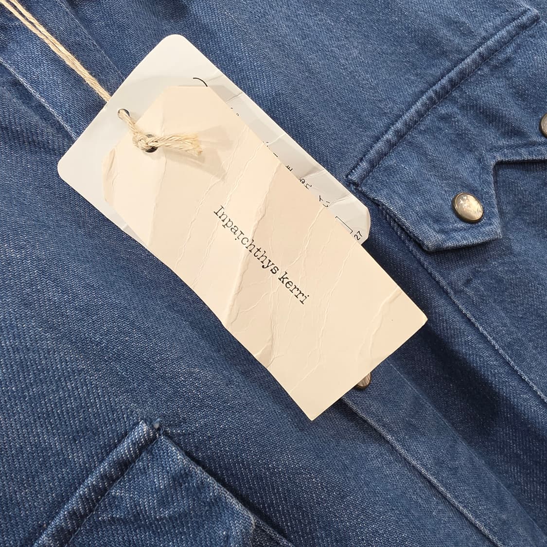 미사용품 Inpaichthys kerri 반팔 데님 롱셔츠- 우먼S 상품이미지7