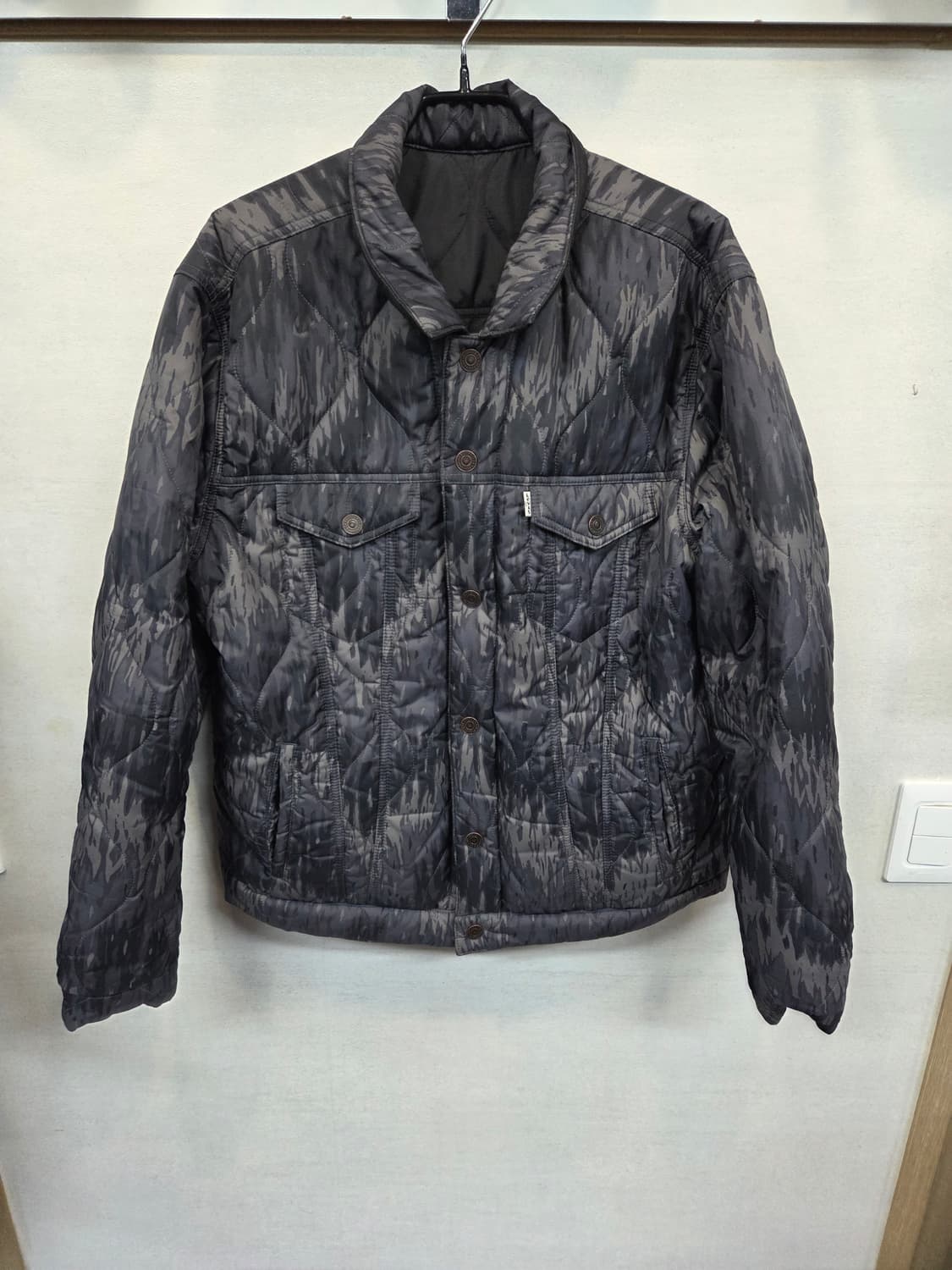 리바이스 밀리터리 카모 리버시블 퀄팅 트러커 패딩자켓 L 상품이미지5