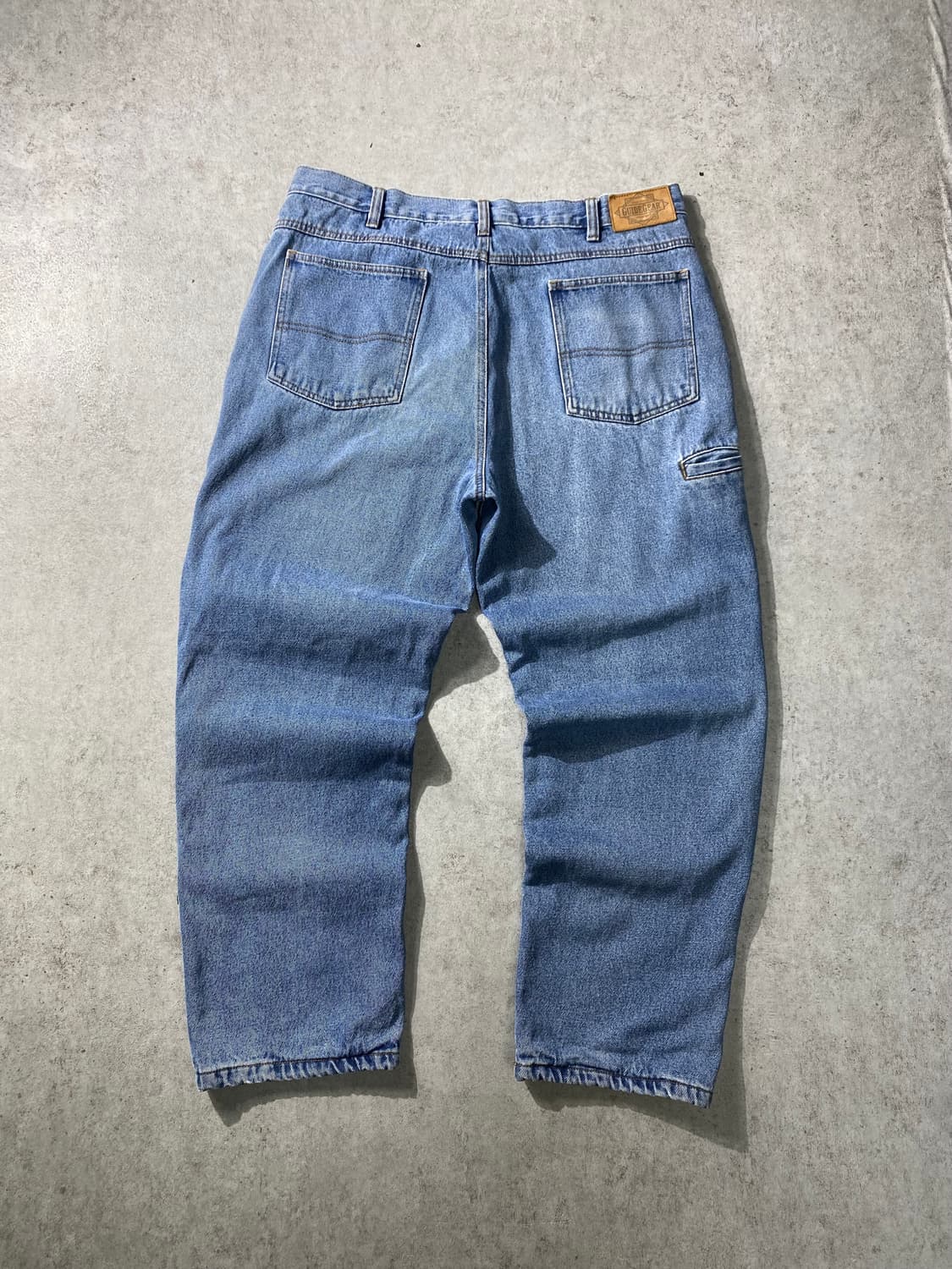 [36] 90s Guide Gear 체크 퀼팅 라이닝 더블니 데님팬츠 상품이미지6