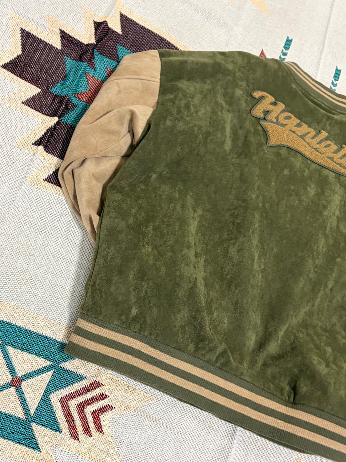 90s 하나릴리 스웨이드 바시티 스타디움 자켓 상품이미지6