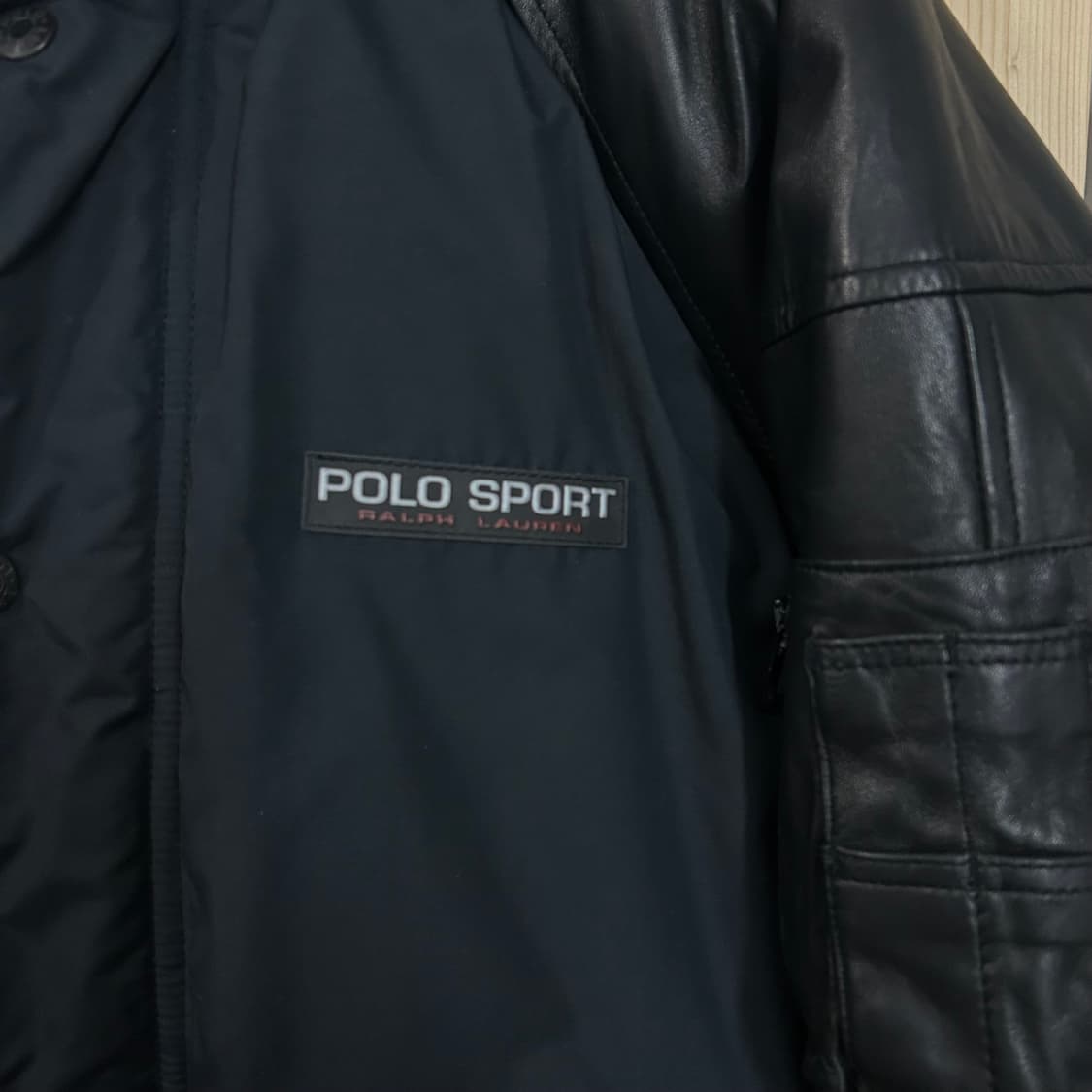 (M~L) 90s 폴로 스포츠 가죽 패딩 점퍼 상품이미지5