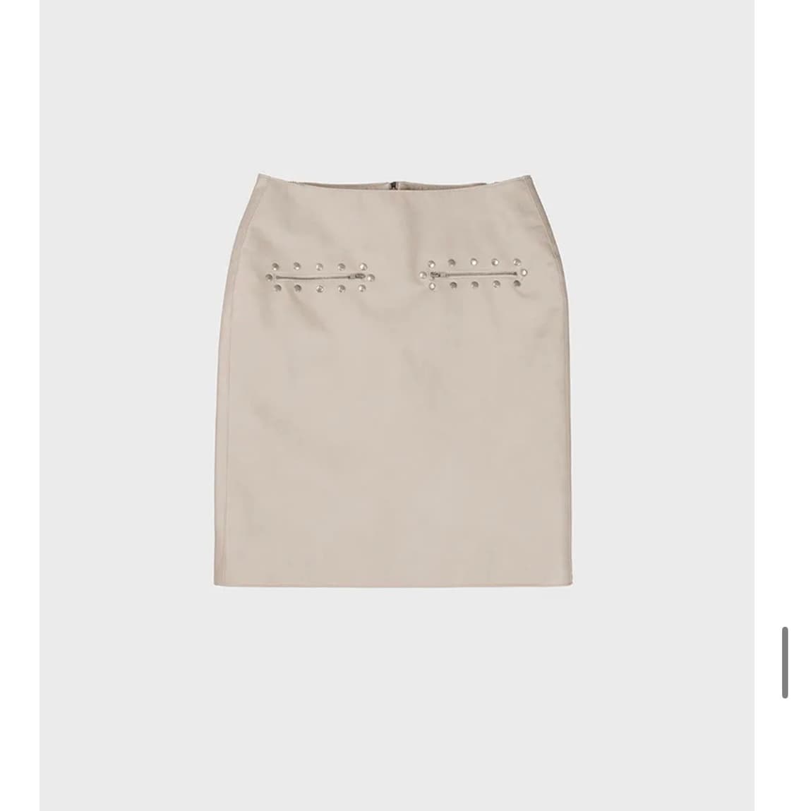 데어드 스터드 포켓 아이보리 레더 스커트 상품이미지8