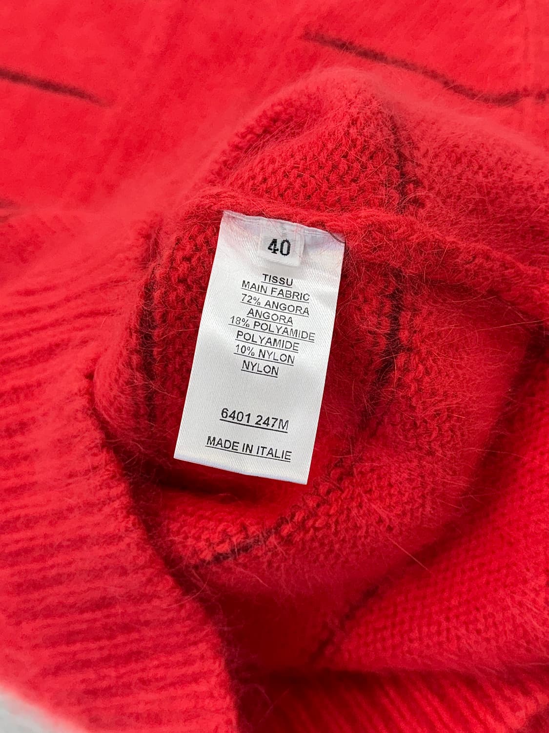 발망 코랄 레드 디스트레스드 모헤어 니트 스웨터 상품이미지8