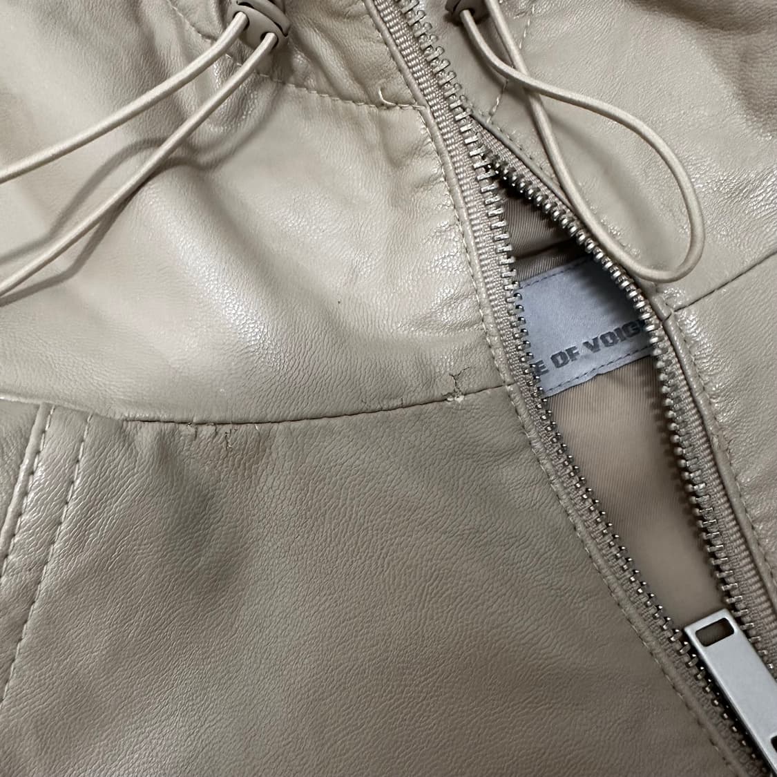 VOV 보브 여성 가죽 후드집업 자켓 아이보리 상품이미지9