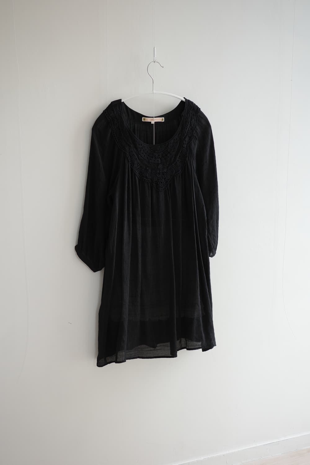 Vintage crochet black top 상품이미지4