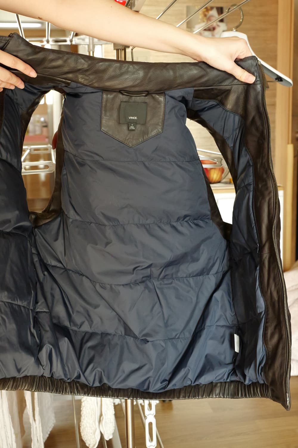 VINCE 빈스 가죽 패딩 조끼 딥브라운 M 상품이미지8