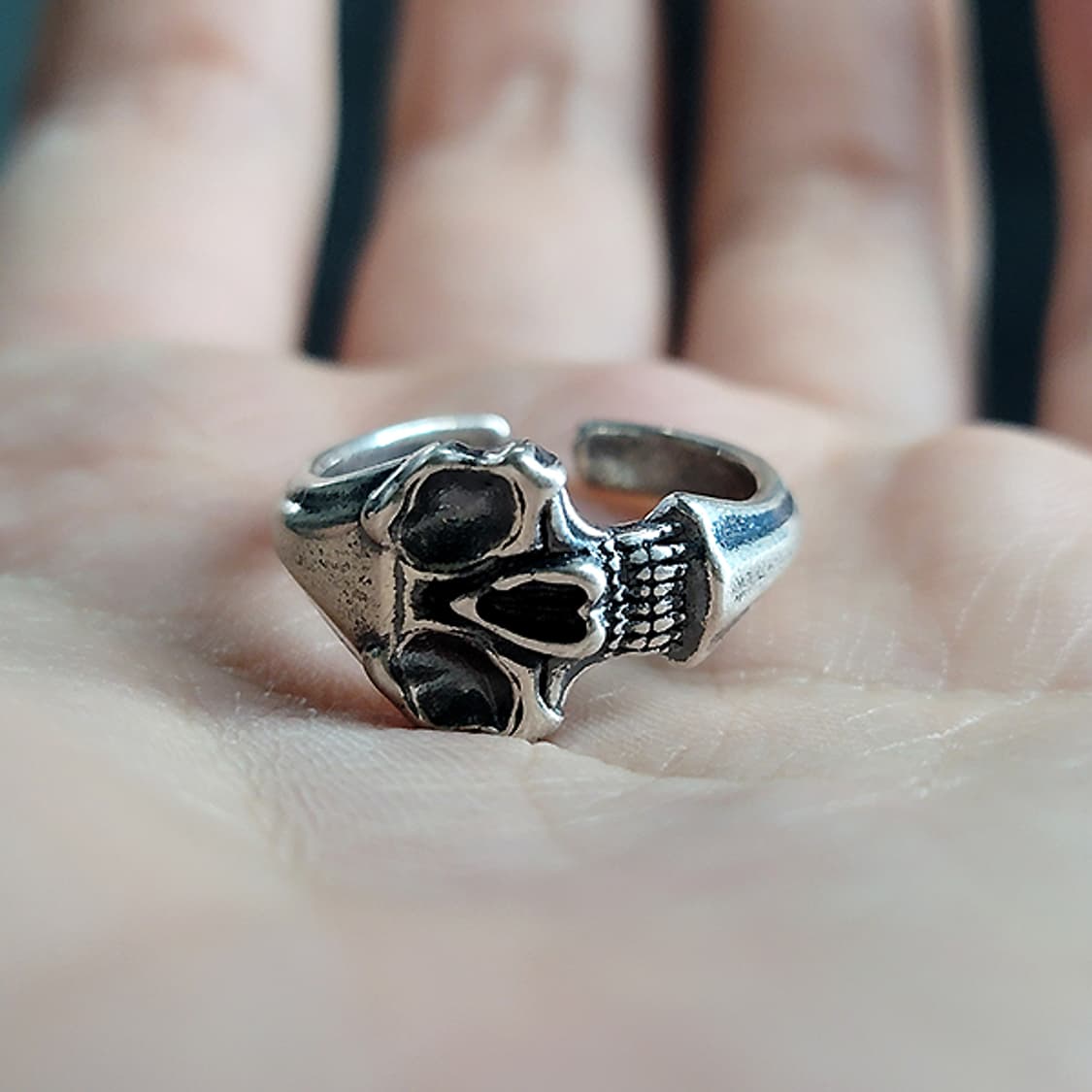 Bonehex 백동 남자 엔틱 빈티지 명품 신화 고대 전사 해골 반지 상품이미지5