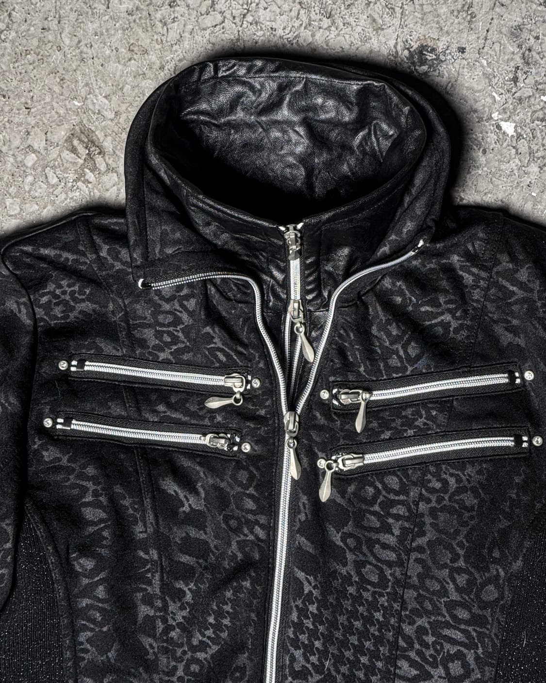 Xfrm – Black Leopard Fur Collar Jacket   상품이미지7