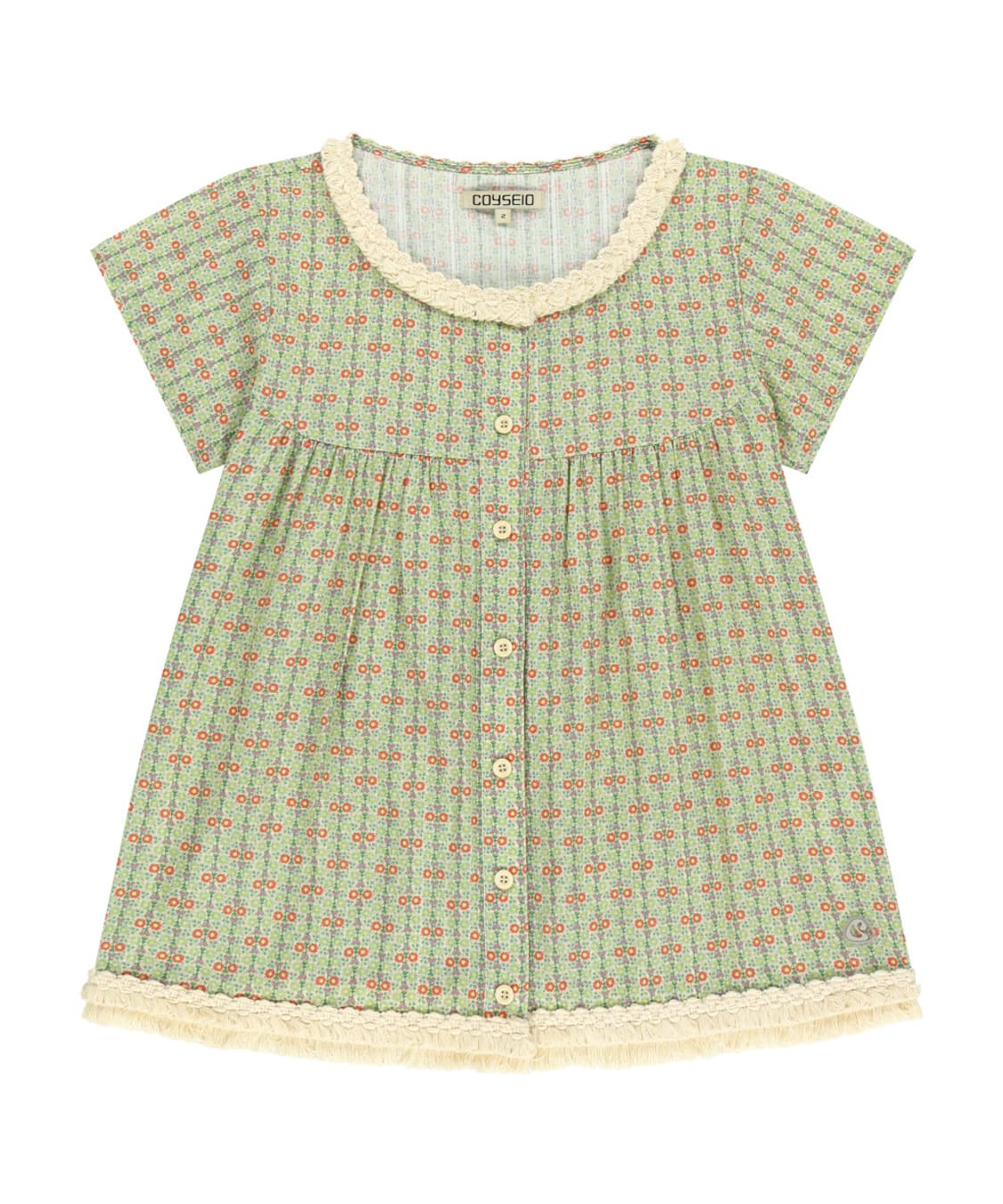 FRINGE SHIRRING BLOUSE LIGHT GREEN 상품이미지1