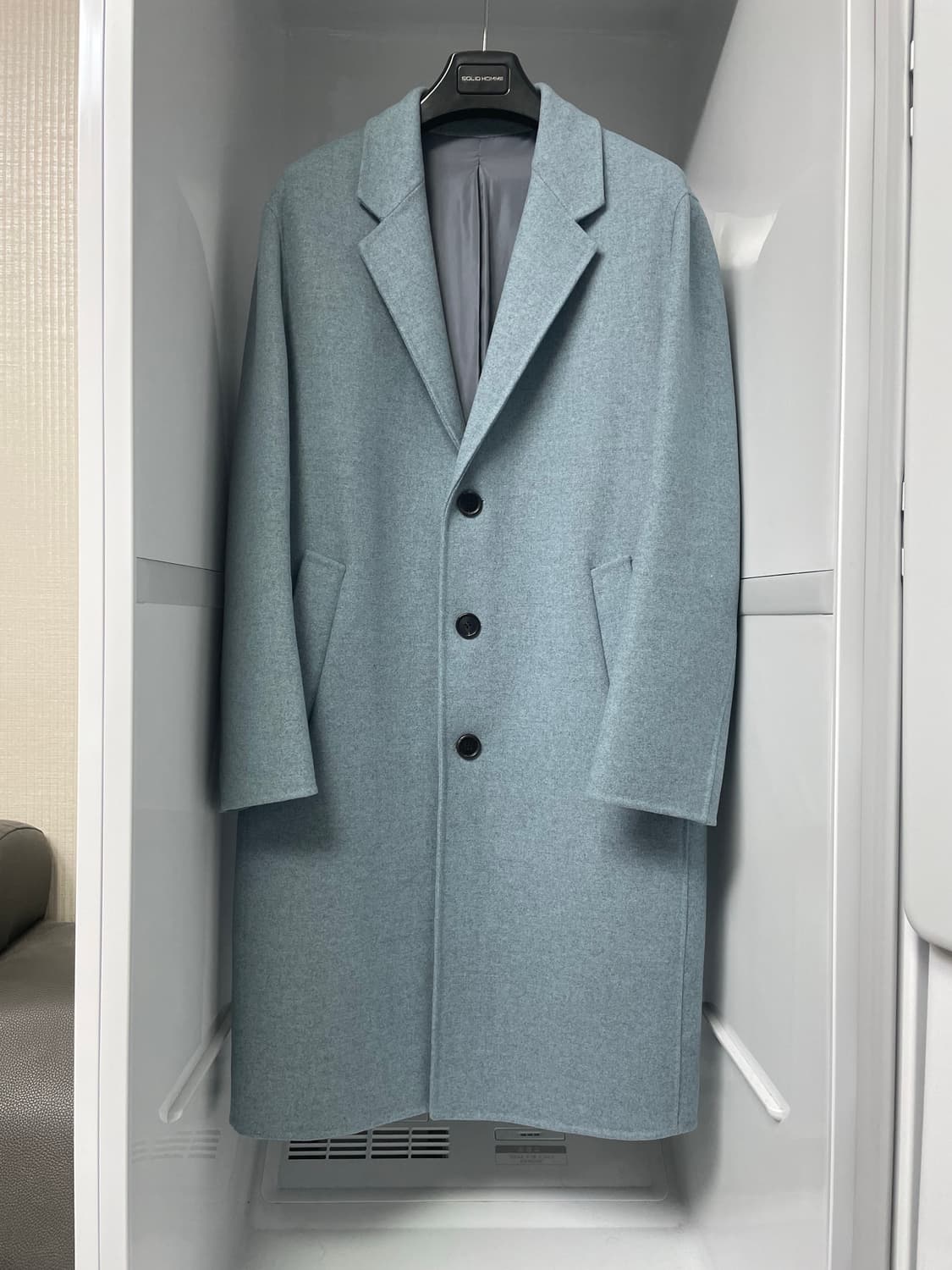 솔리드옴므 스카이블루 세미오버핏 핸드메이드 코트 46사이즈 상품이미지1