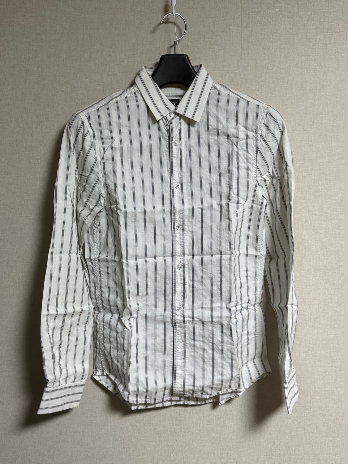 [S] Armani Exchange 슬림핏 자카드 스트라이프 셔츠 상품이미지1