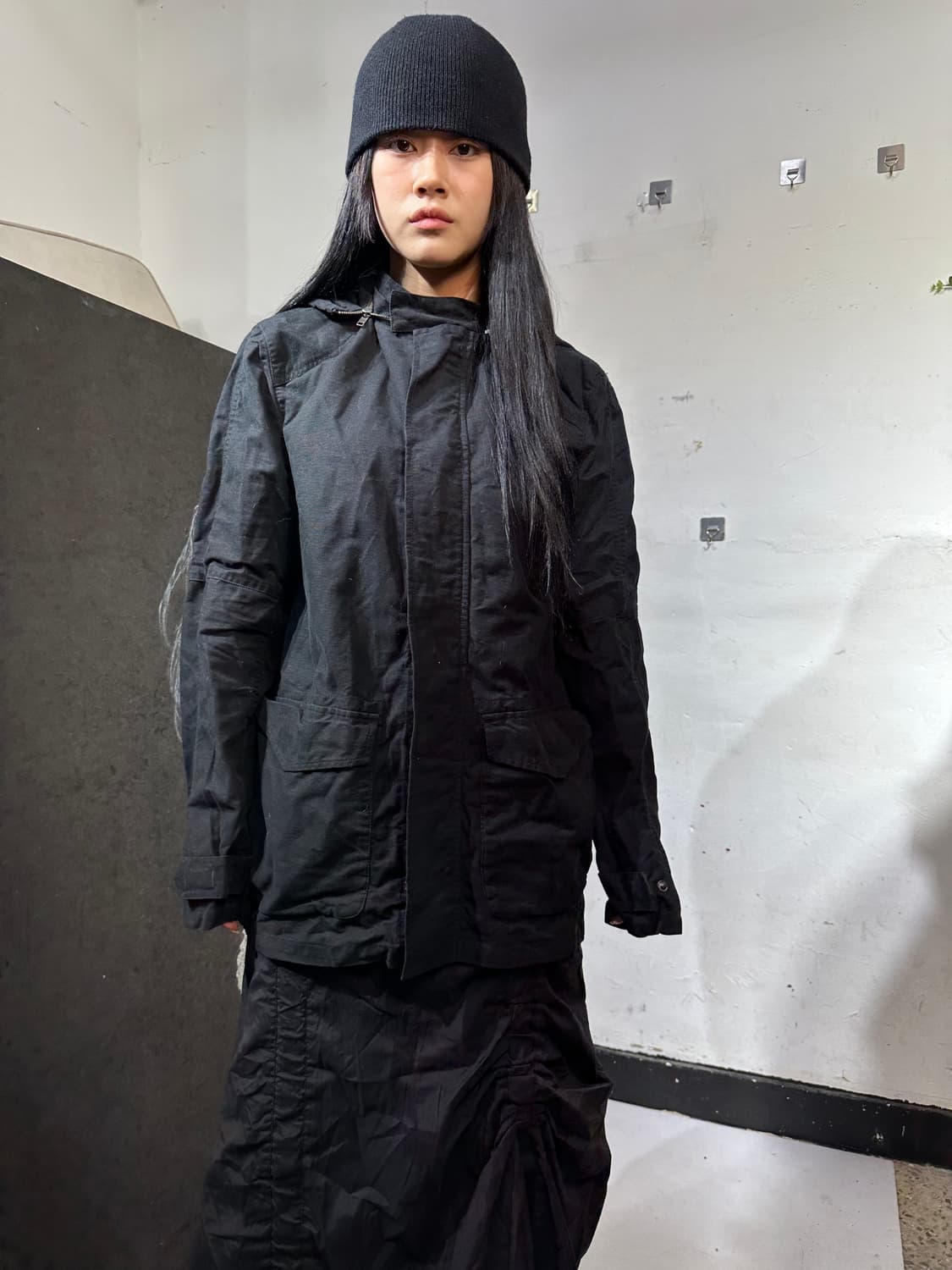 아르마니 블랙 빅후드 야상 자켓 M 상품이미지5