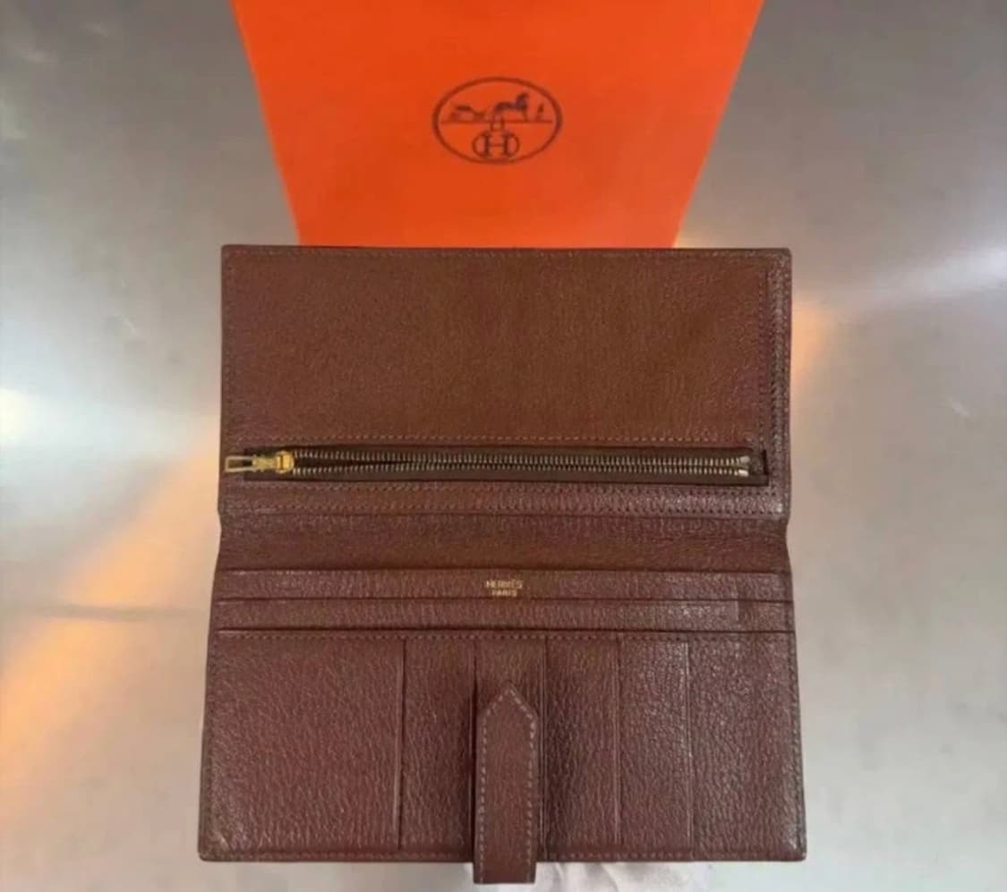 [정품] 에르메스 베안 브라운 골드 H 스위프트 고트스킨 장지갑 상품이미지3