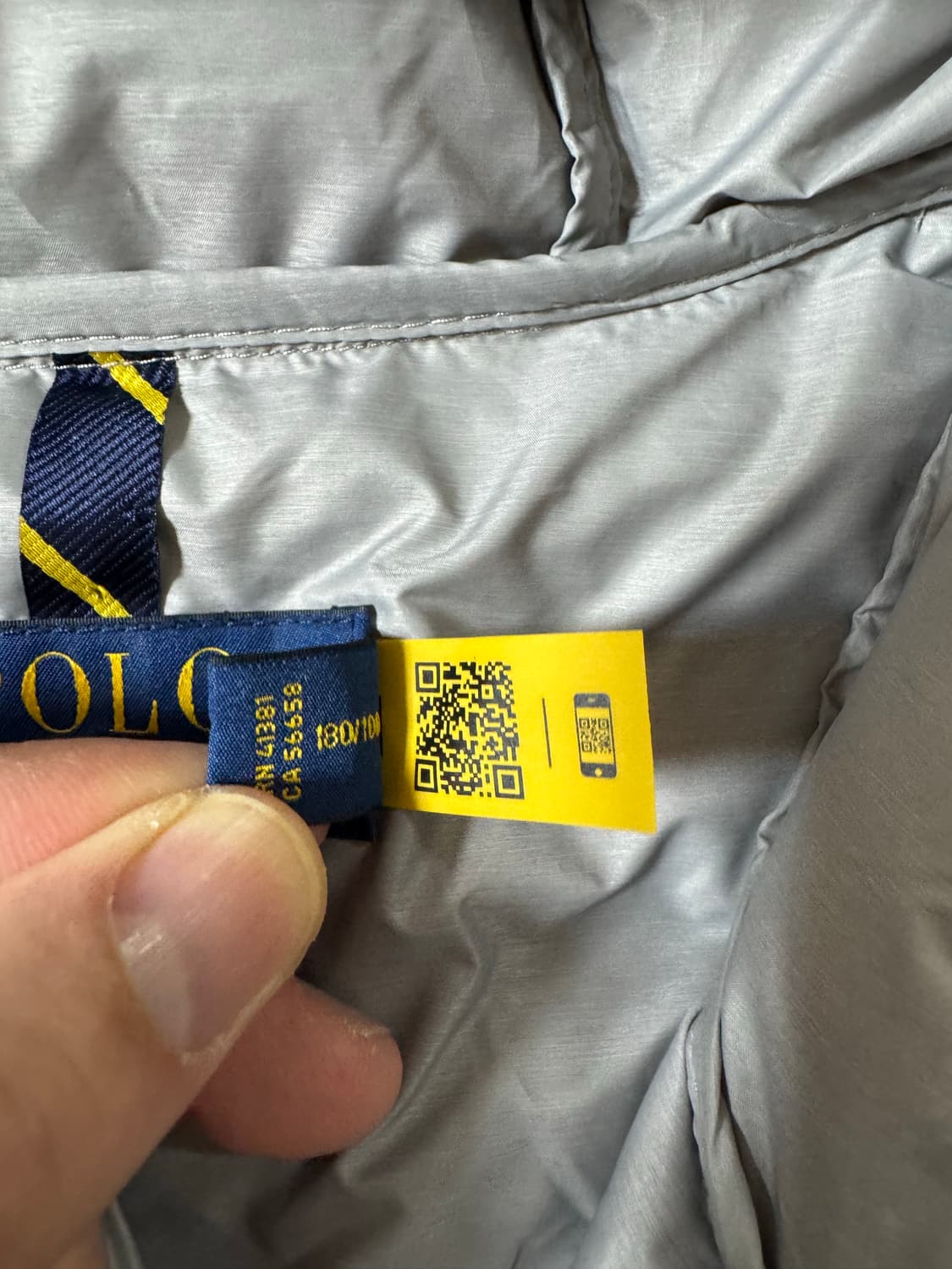 L 폴로 랄프로렌 패커블 경량 패딩 점퍼 그레이 후디 상품이미지5