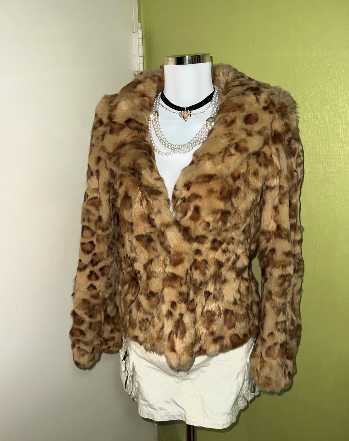 ✨Vintage leopard real rabbit fur 갸루 호피✨ 상품이미지1