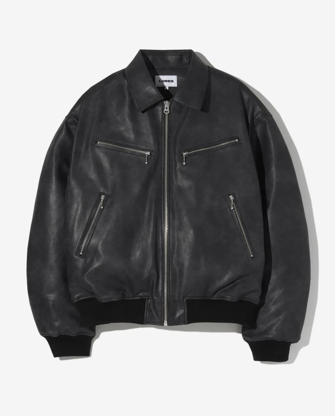 로어즈 LORES Script Faux Leather Bomber 자켓 상품이미지1