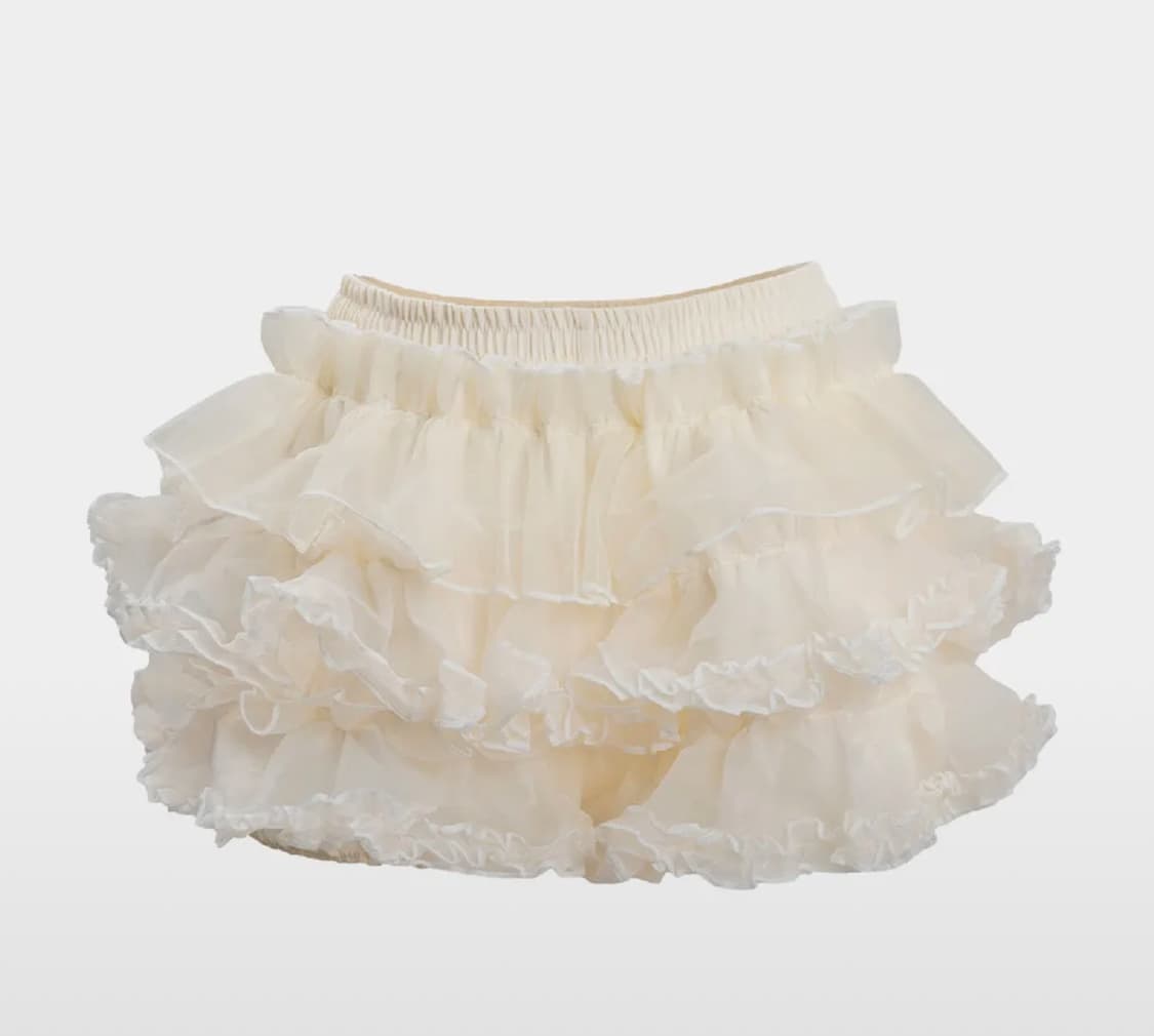 러프넥 튜튜팬츠 스커트 크림 상품이미지1