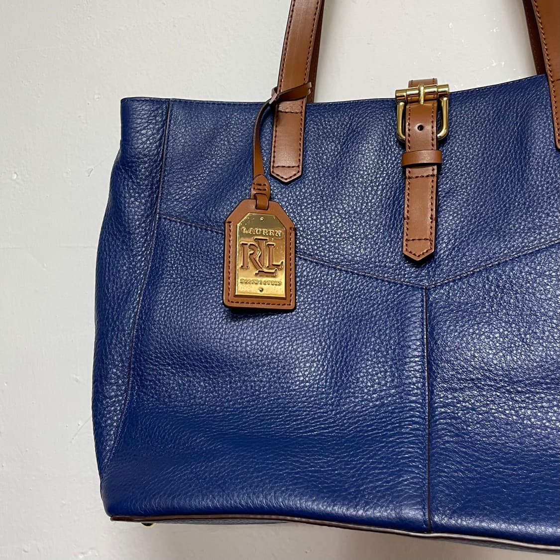 폴로 랄프로렌 소가죽 블루 토트백   상품이미지2