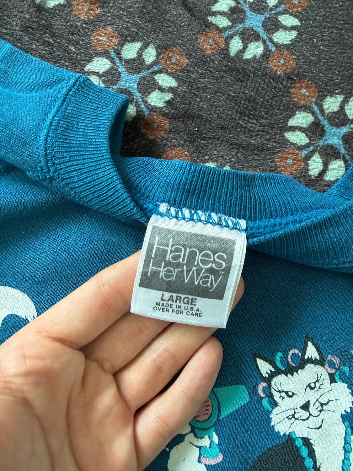 90s made in usa hanes sweatshirt 고양이 상품이미지2