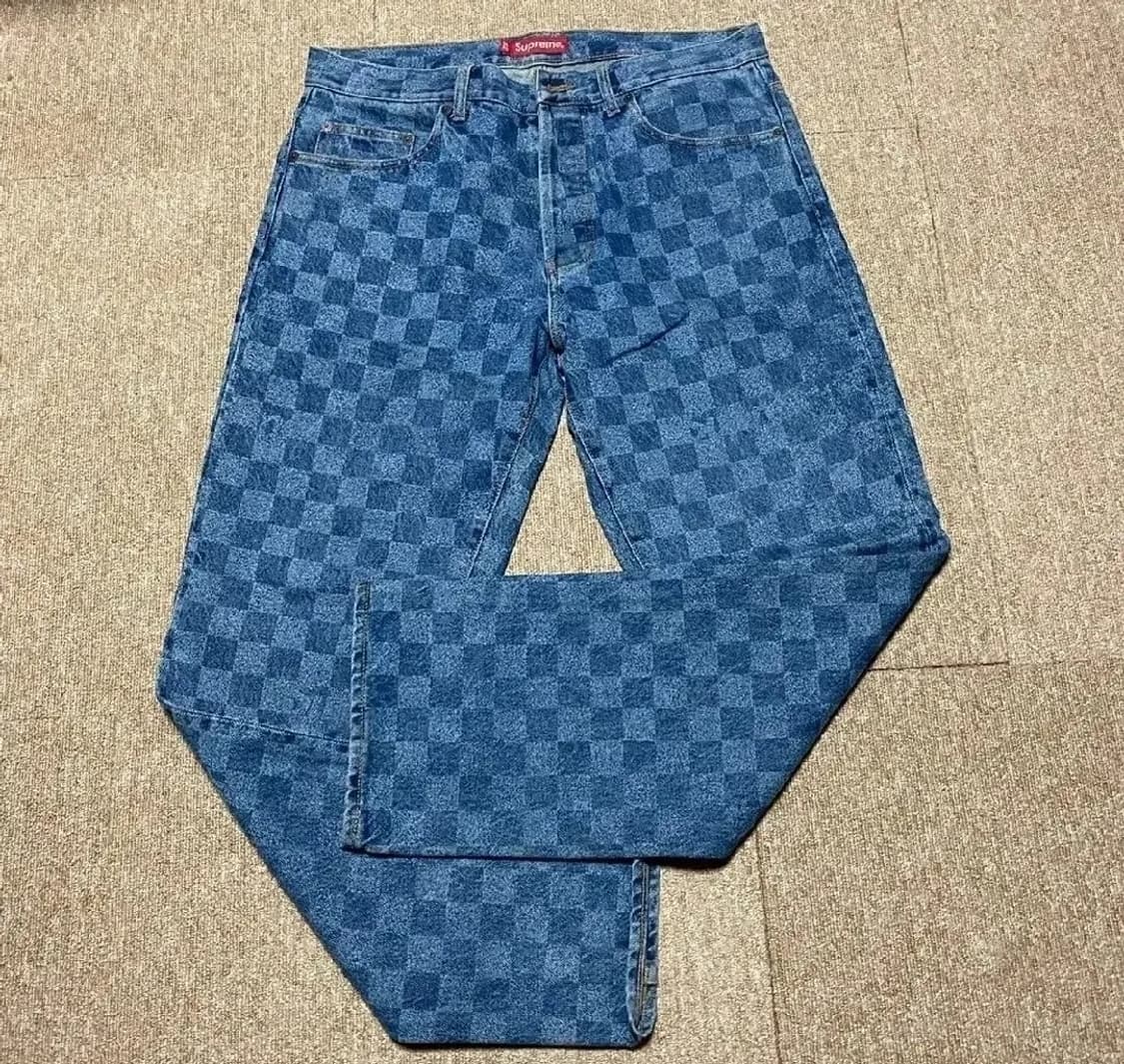 슈프림 체커보드 데님 팬츠 32 상품이미지1