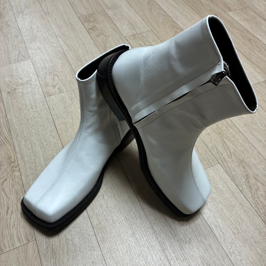 [새상품] 피렌체아뜨리에 중앙절개 와이드 스퀘어토 집업부츠 5705 상품이미지2