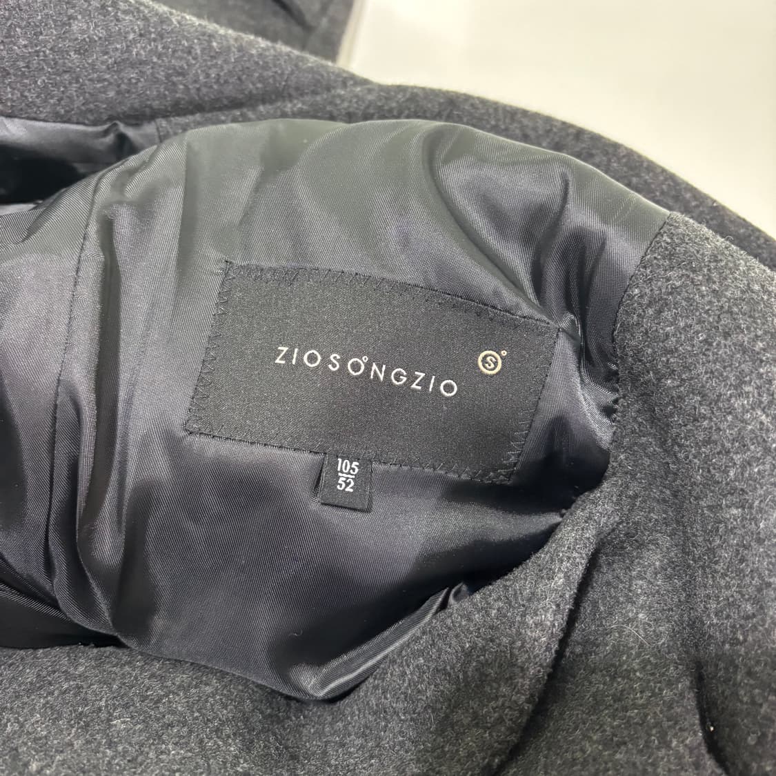 100 지오송지오 차콜 울 싱글코트 상품이미지3