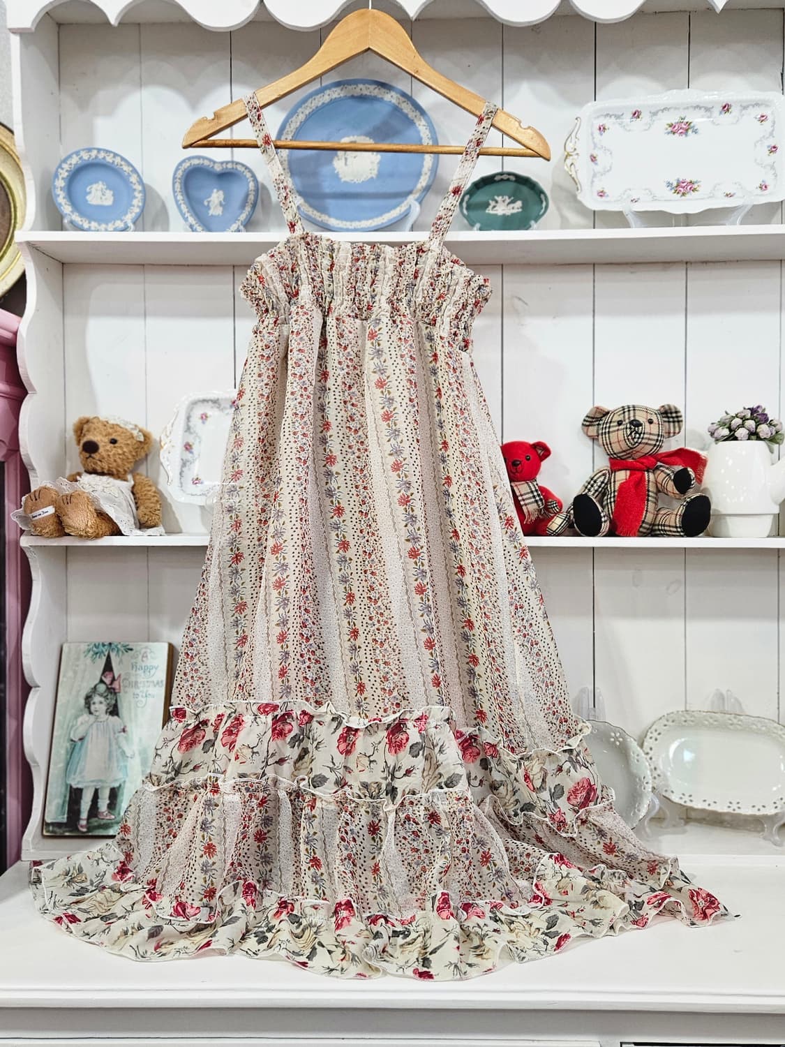 0327플로럴 셔링 롱 원피스 상품이미지5