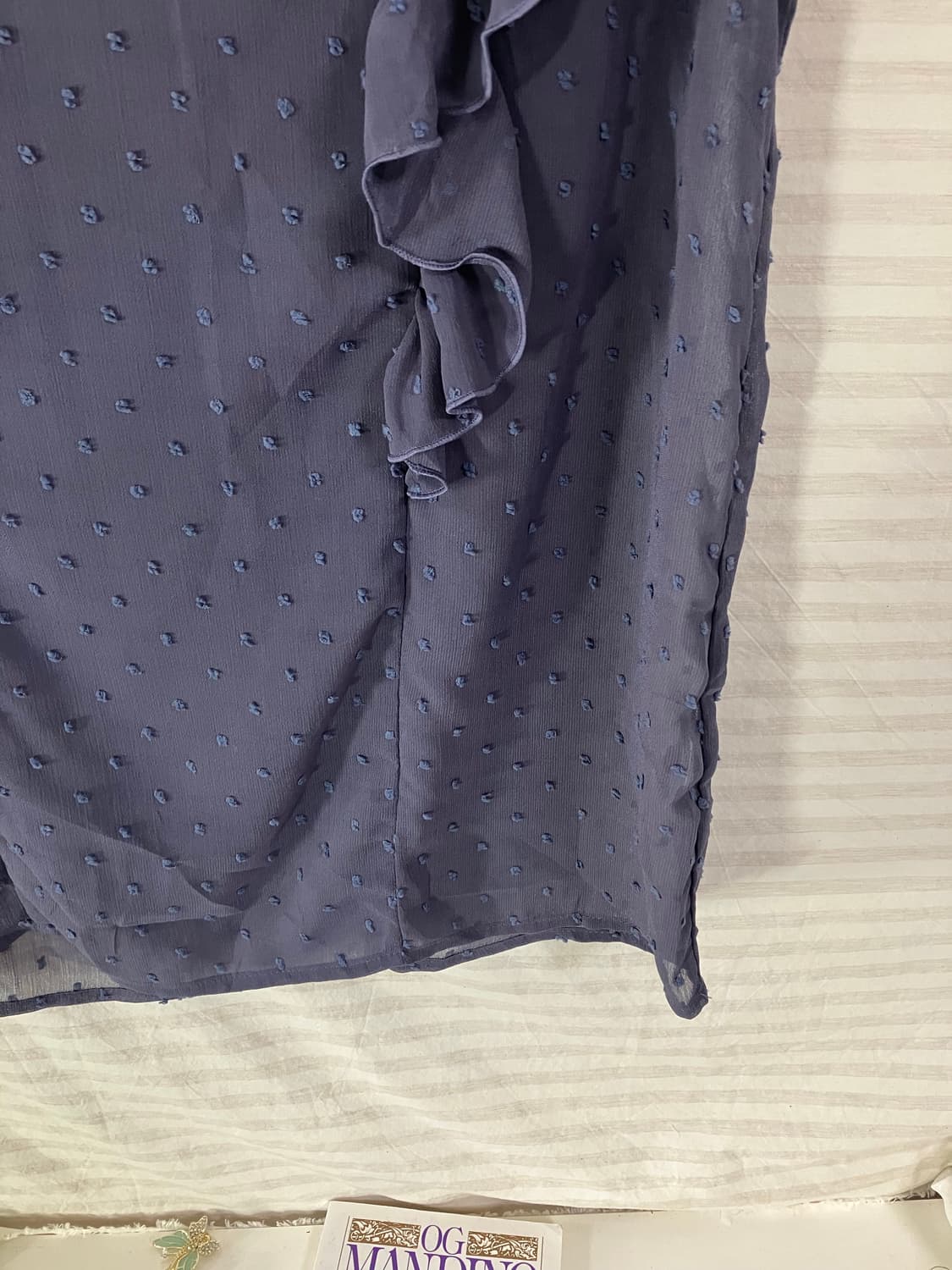 빈티지 파스텔 블루 폼폼이 샤랄라 블라우스 1067 모리걸 y2k 스트릿 상품이미지4