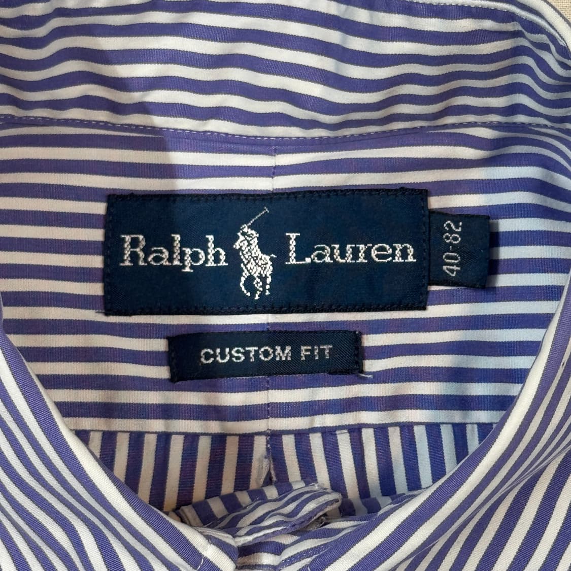 M) 폴로 랄프로렌 클래식 블루 스트라이프 포플린 셔츠 W25 상품이미지6