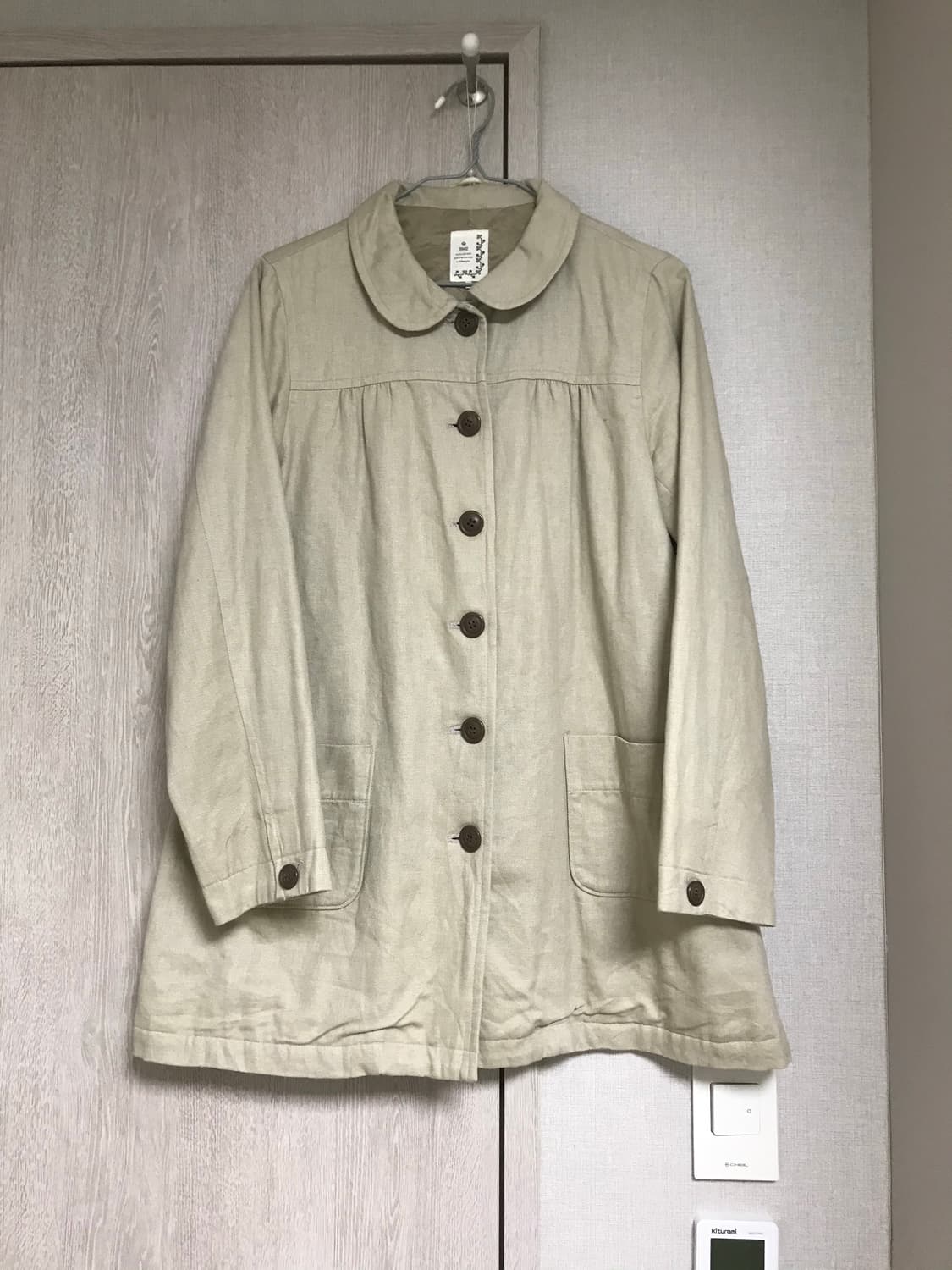 카메 빈티지 모리걸 사만사모스 SM2 베이지 둥근카라 코트 자켓 상품이미지2