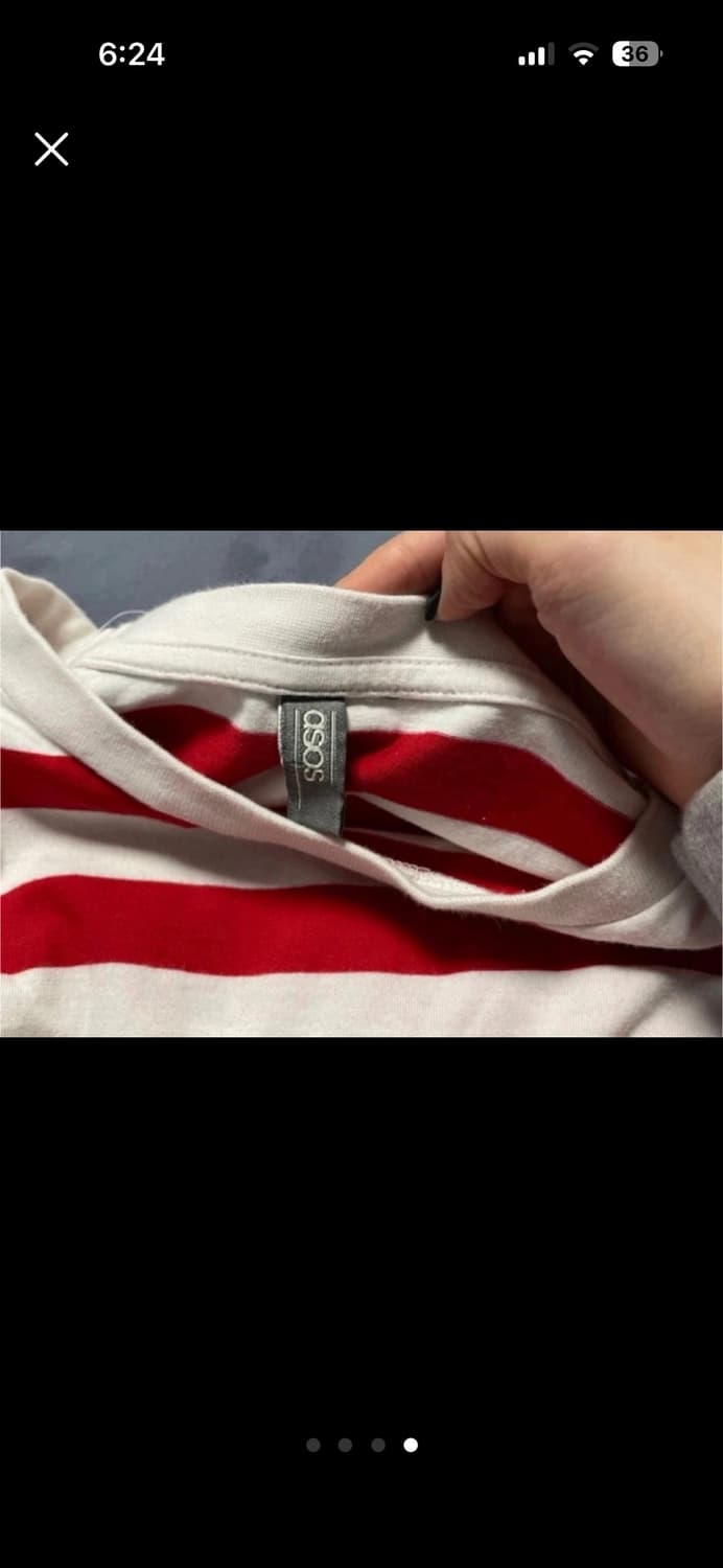 ASOS 오버사이즈 스트라이프 반팔 티셔츠 (M) 상품이미지4