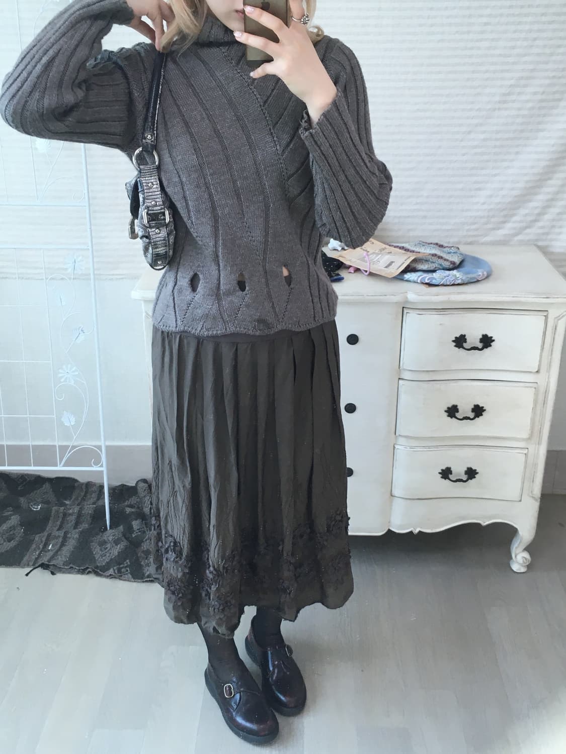 jpn vintage ash brown hole pullover knit 상품이미지3