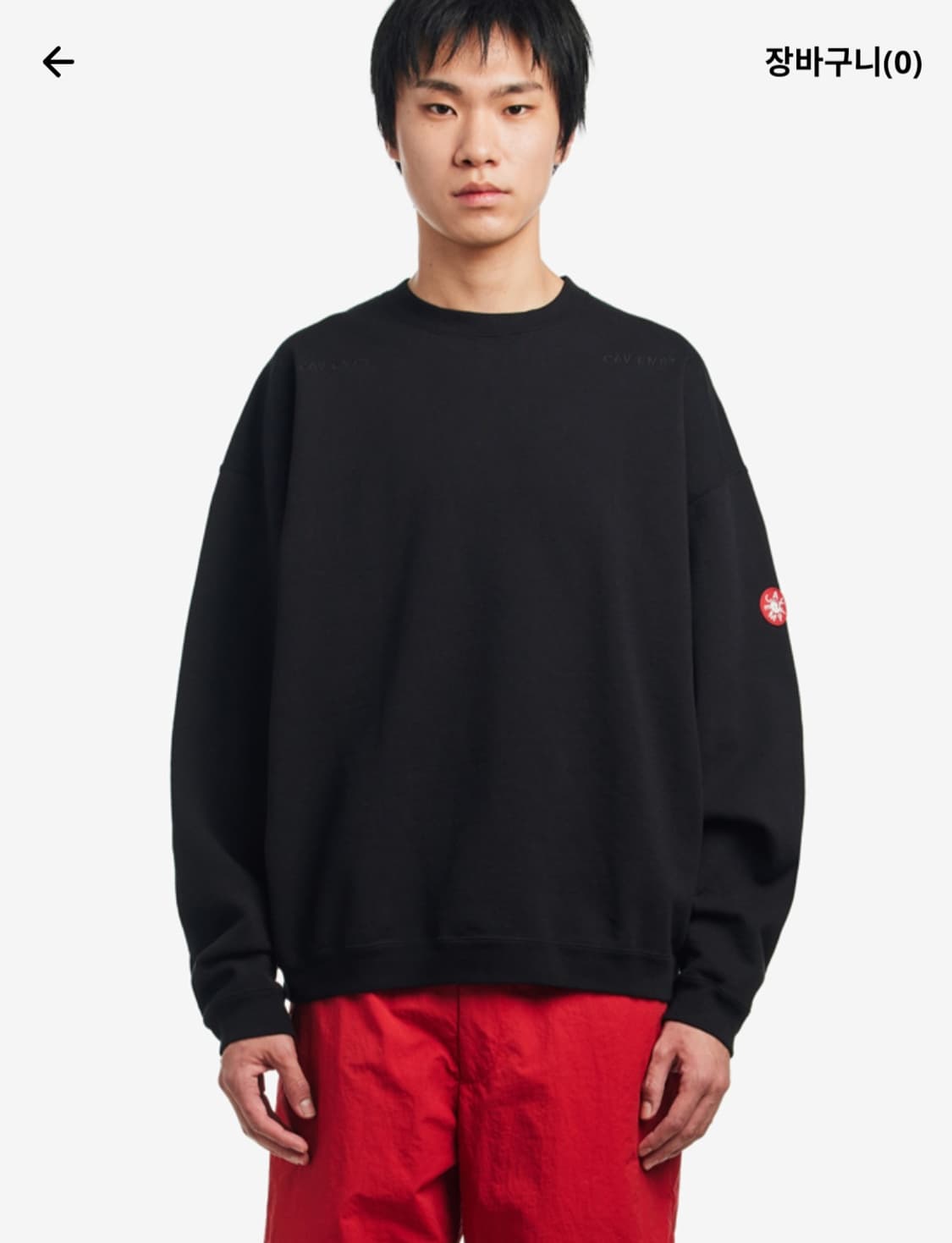 25fw 카브엠트 맨투맨 블랙 m 상품이미지2