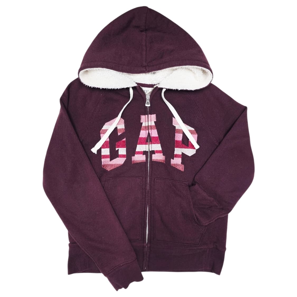 [프립]GAP 양털 후드집업 와인색 상품이미지3