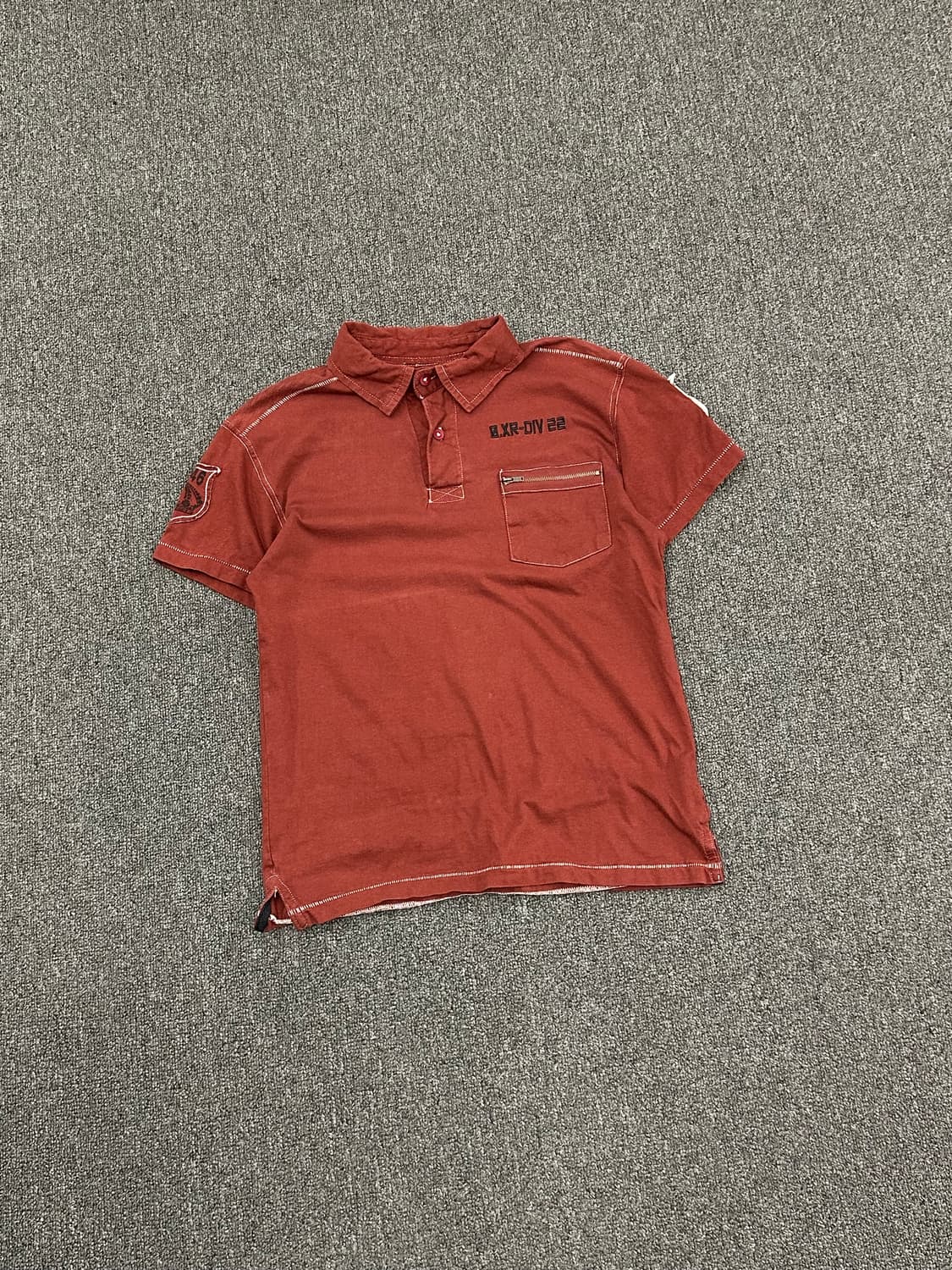 L)Point Zero 빈티지 Y2K 프린팅 패치 자수 카라 반팔 상품이미지4