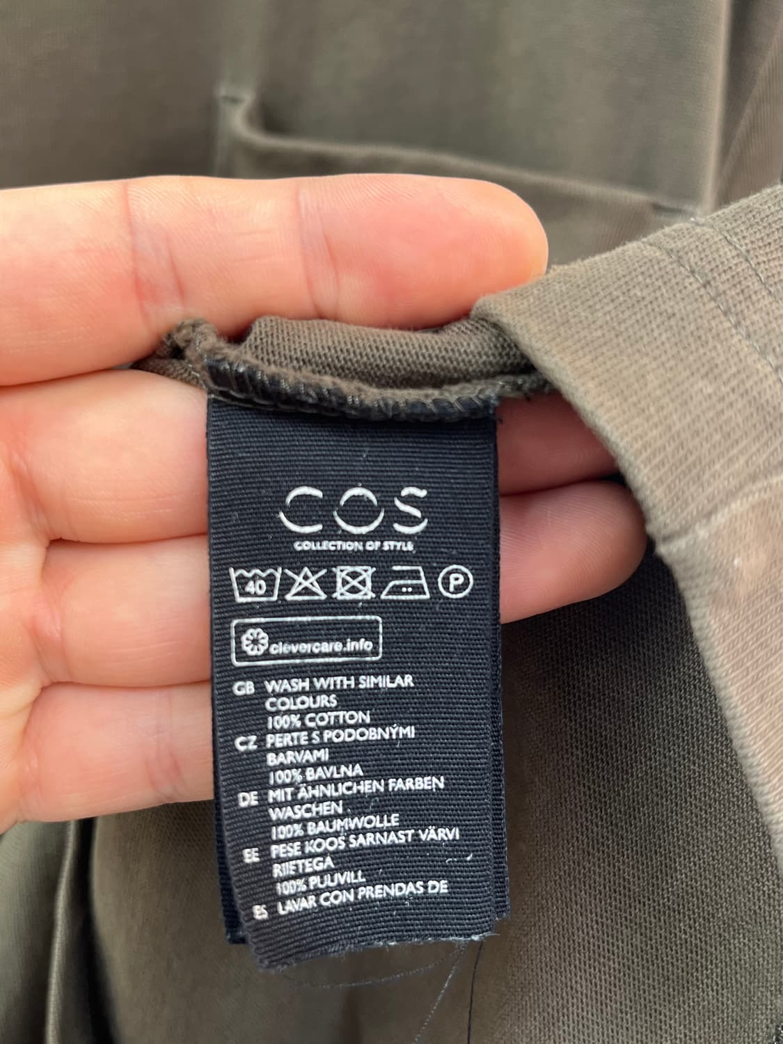 Cos 싱글포켓 반팔티 카키 M 상품이미지4