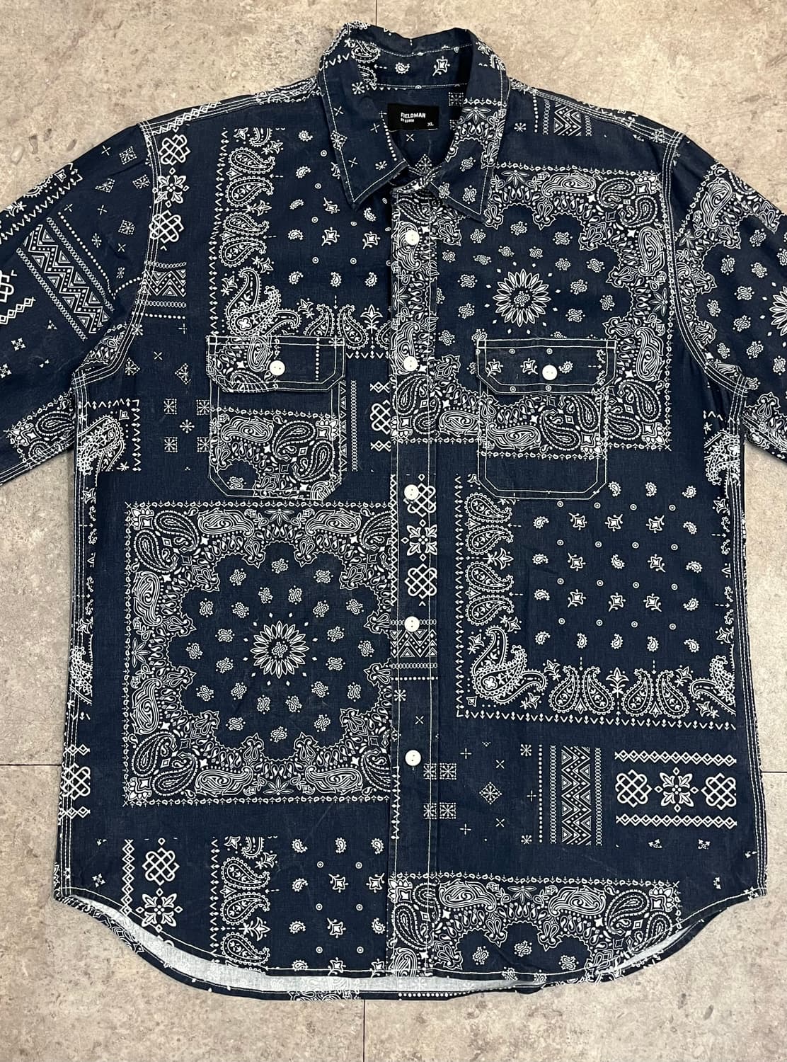 에드윈 페이즐리 셔츠 네이비 XL #csz3806 상품이미지4